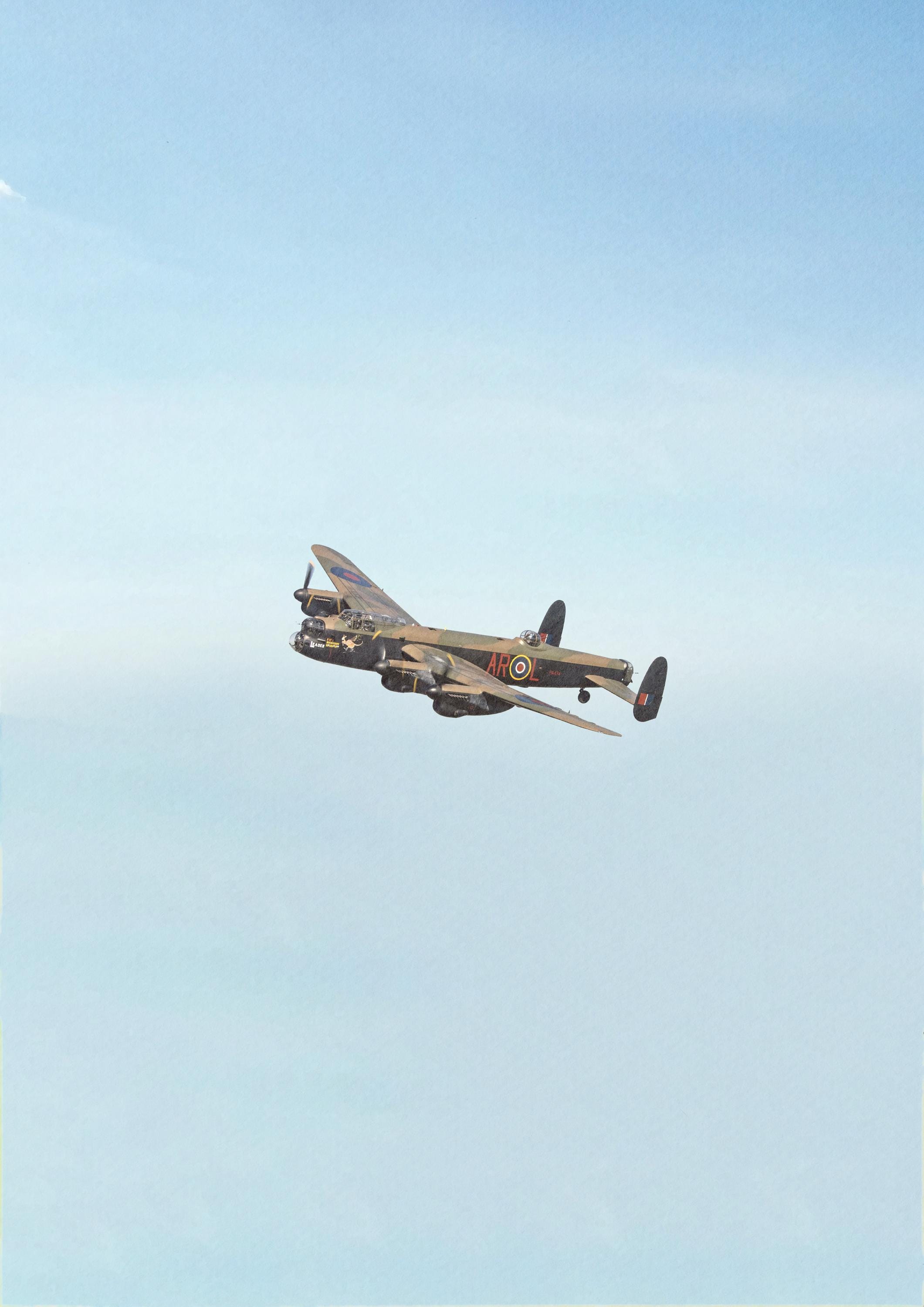 Avro Lancaster — Vintage RAF Aviation Art Print | WW2 Minimalist Poster
