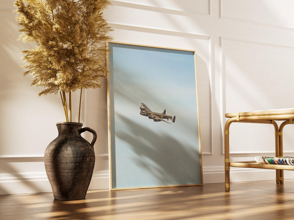 Avro Lancaster — Vintage RAF Aviation Art Print | WW2 Minimalist Poster