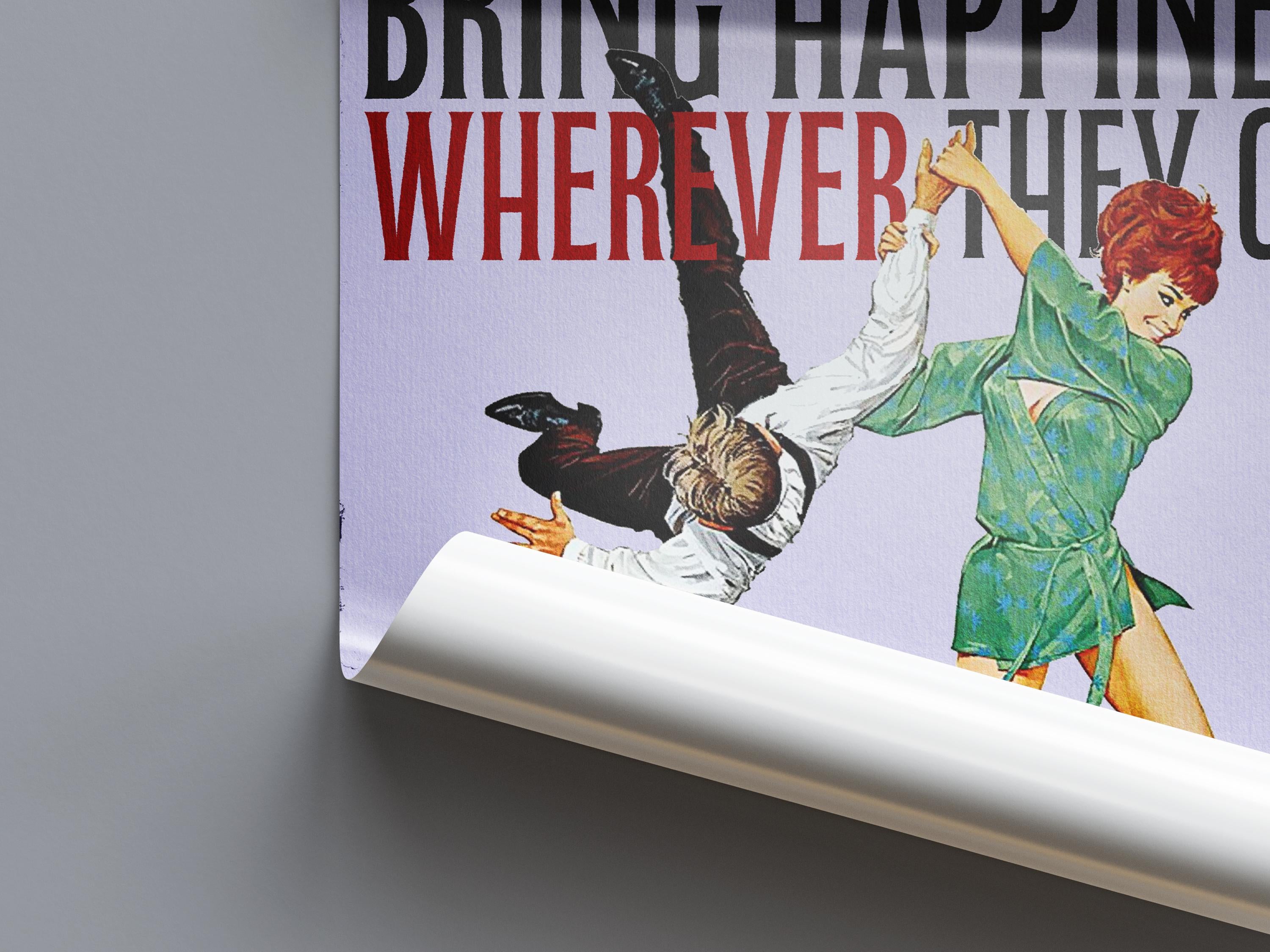 Some People Bring Happiness Print | Funny Vintage Wall Art | Retro Humour Poster | Sarcastic Quote Print | Vintage Pin-Up Art