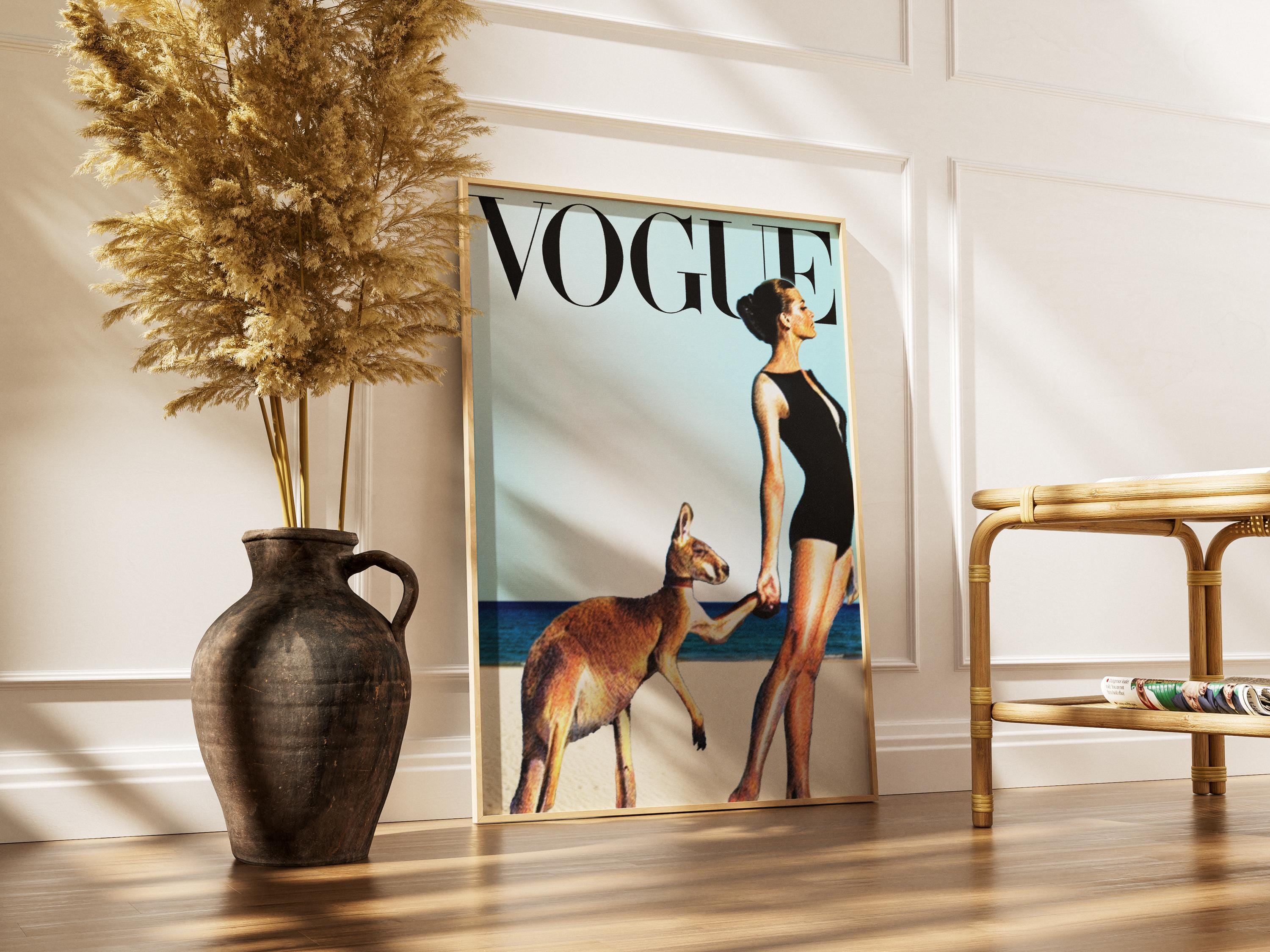 The Girl and the Kangaroo Print | Old Money Poster | Vintage Vogue Poster