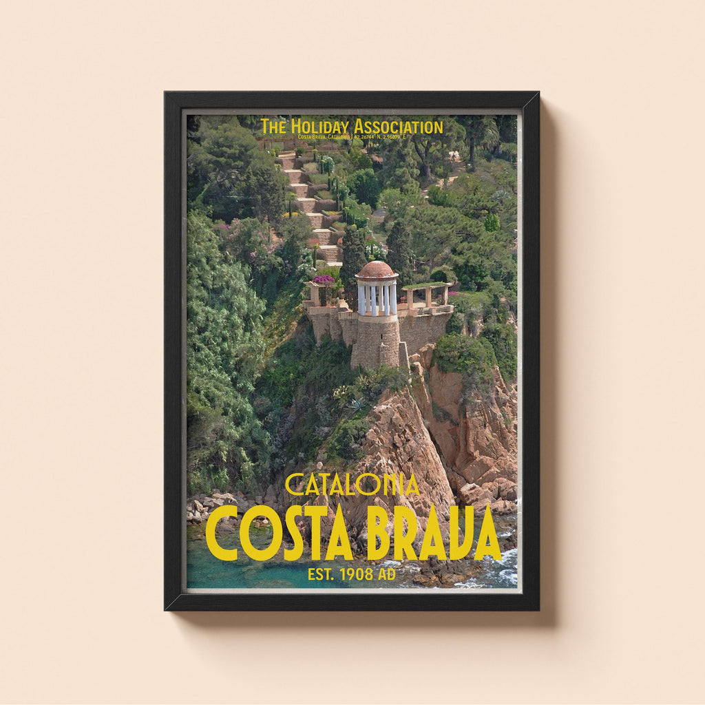 Costa Brava Holiday Poster | Travel Wall Art | Vintage Holiday Print | Summer Vacation Poster | Retro Catalonia Poster