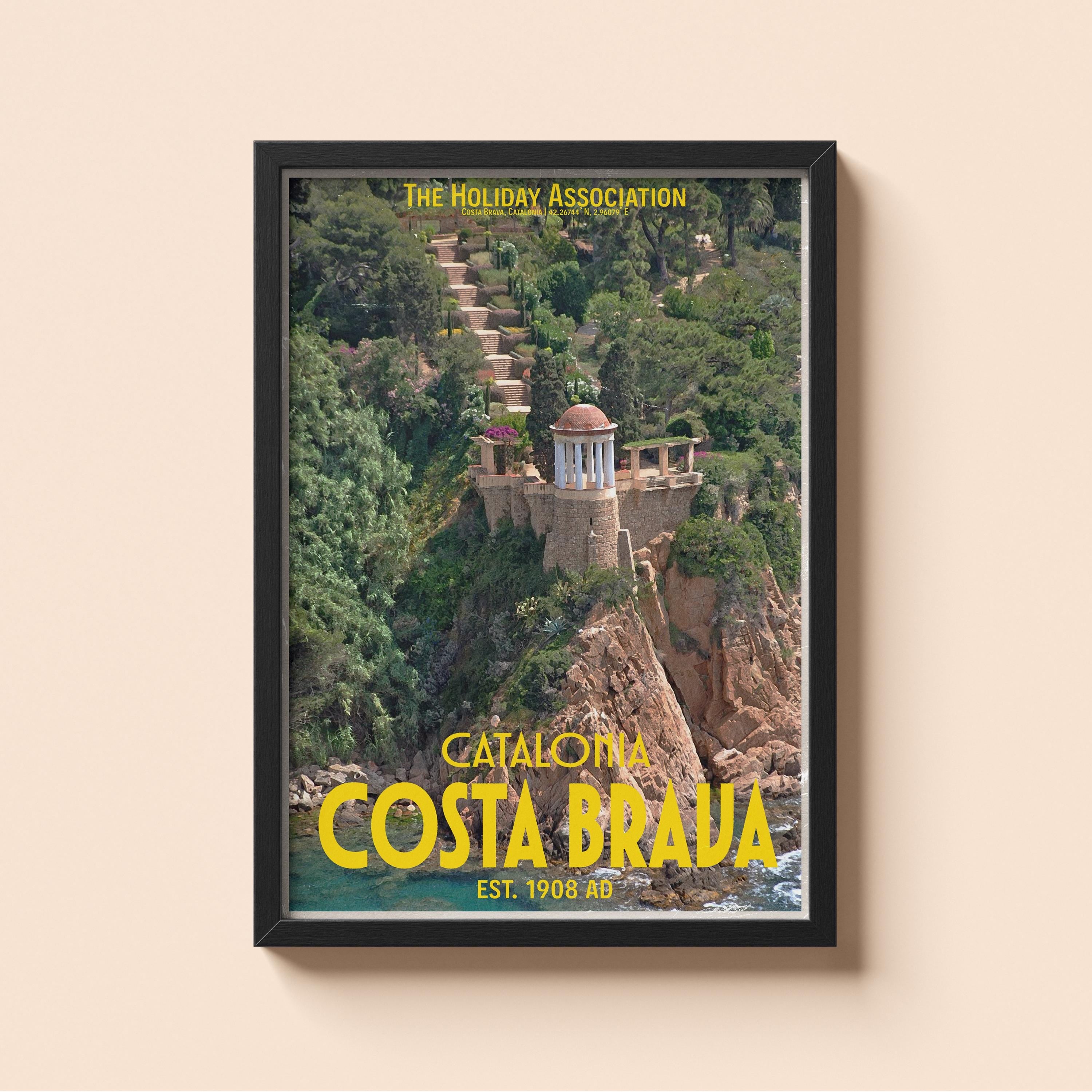 Costa Brava Holiday Poster | Travel Wall Art | Vintage Holiday Print | Summer Vacation Poster | Retro Catalonia Poster