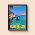 Heraklion Holiday Poster | Travel Wall Art | Vintage Holiday Print | Summer Vacation Poster | Retro Greek Poster