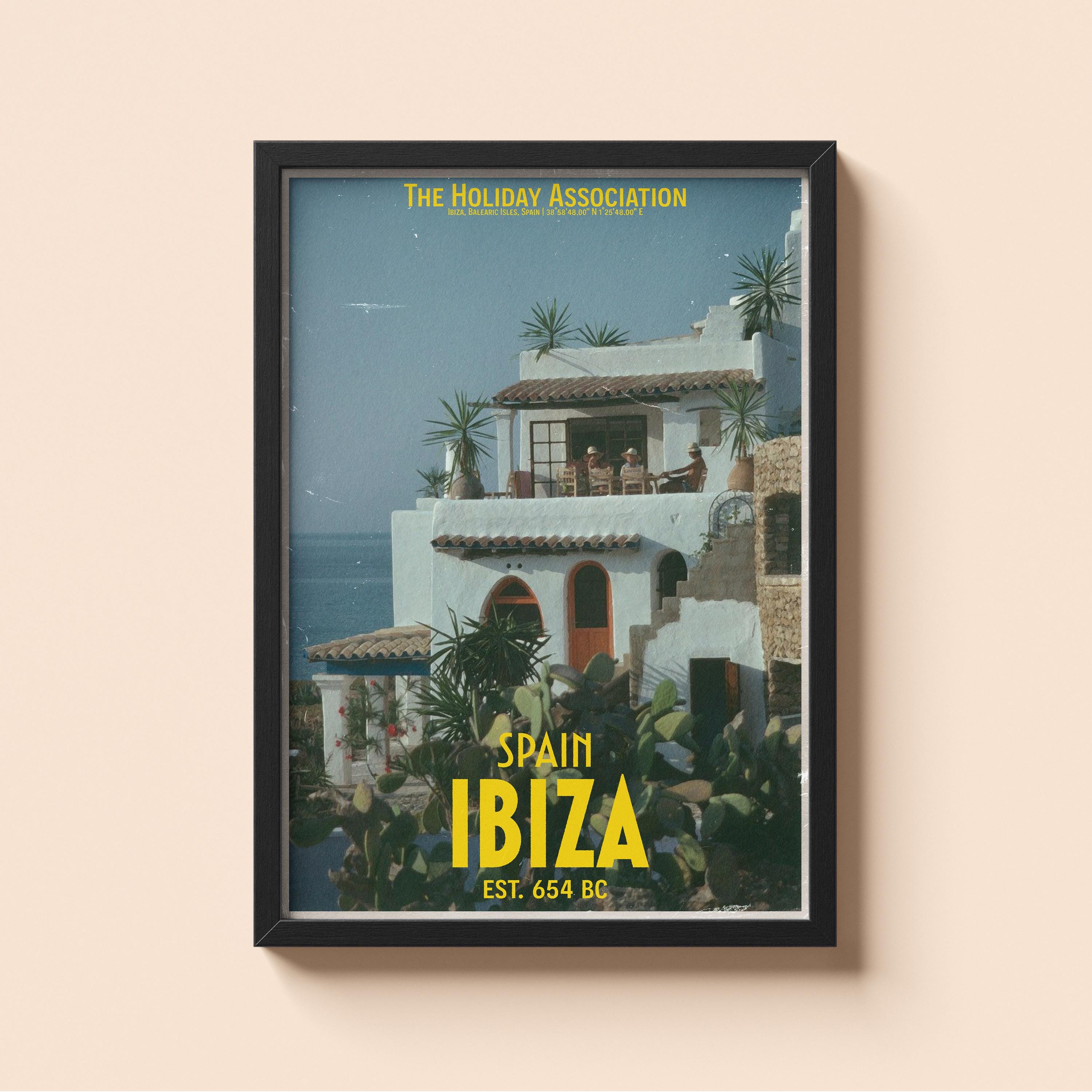 Ibiza Holiday Poster | Travel Wall Art | Vintage Holiday Print | Summer Vacation Poster | Retro Spanish Poster