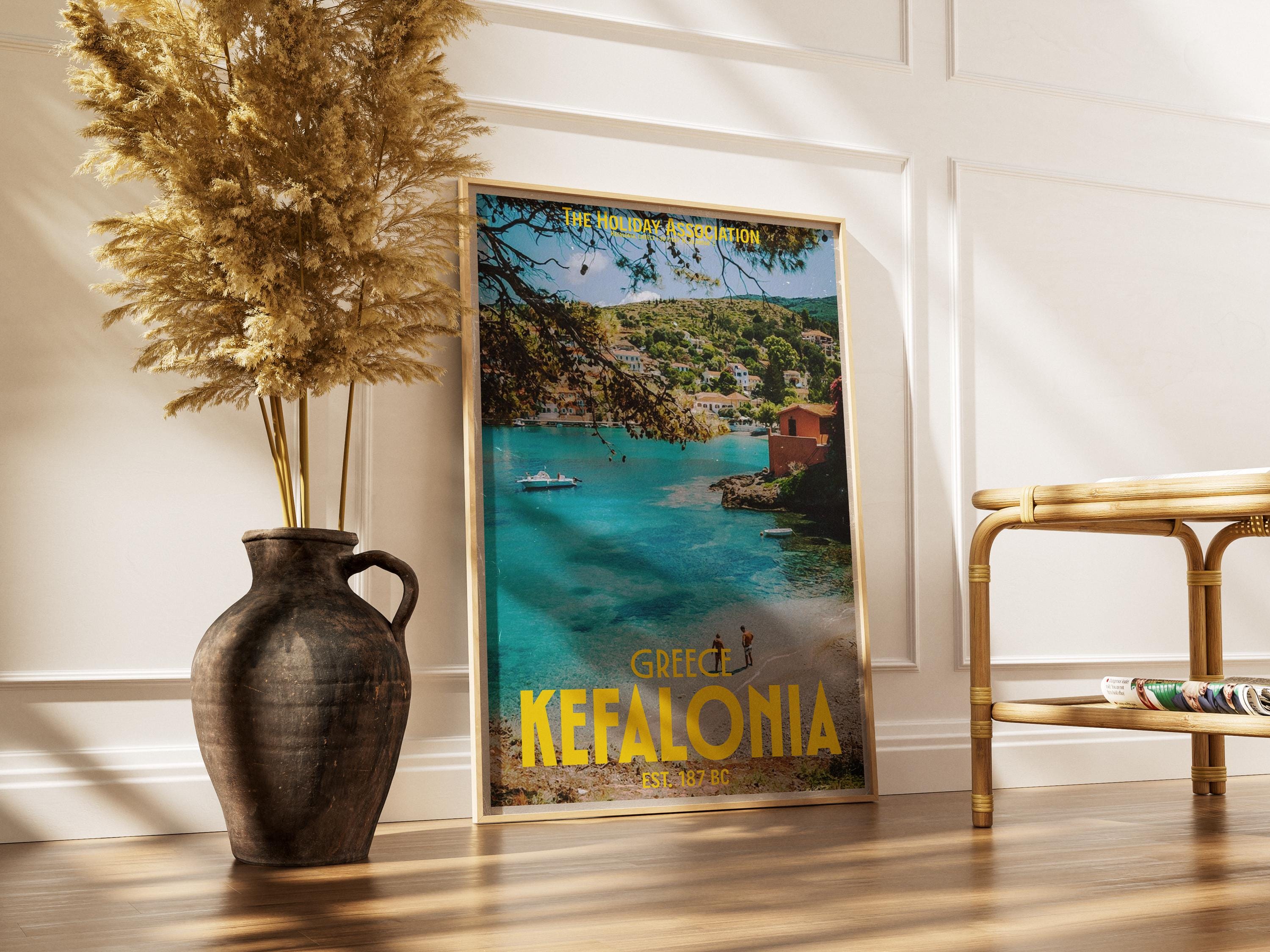 Kefalonia Holiday Poster | Travel Wall Art | Vintage Holiday Print | Summer Vacation Poster | Retro Greek Poster