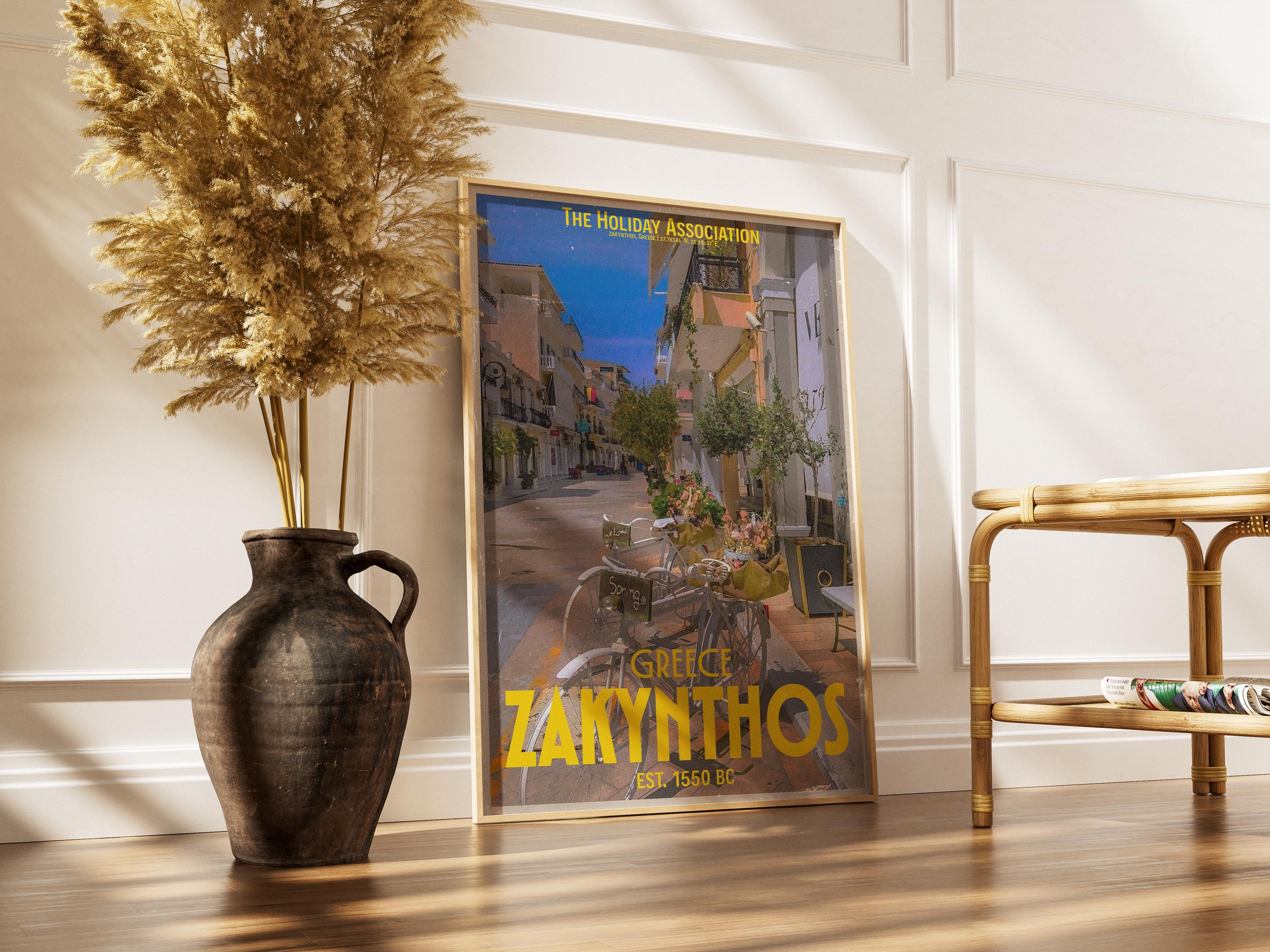 Zante Holiday Poster | Travel Wall Art | Vintage Holiday Print | Summer Vacation Poster | Retro Greek Poster