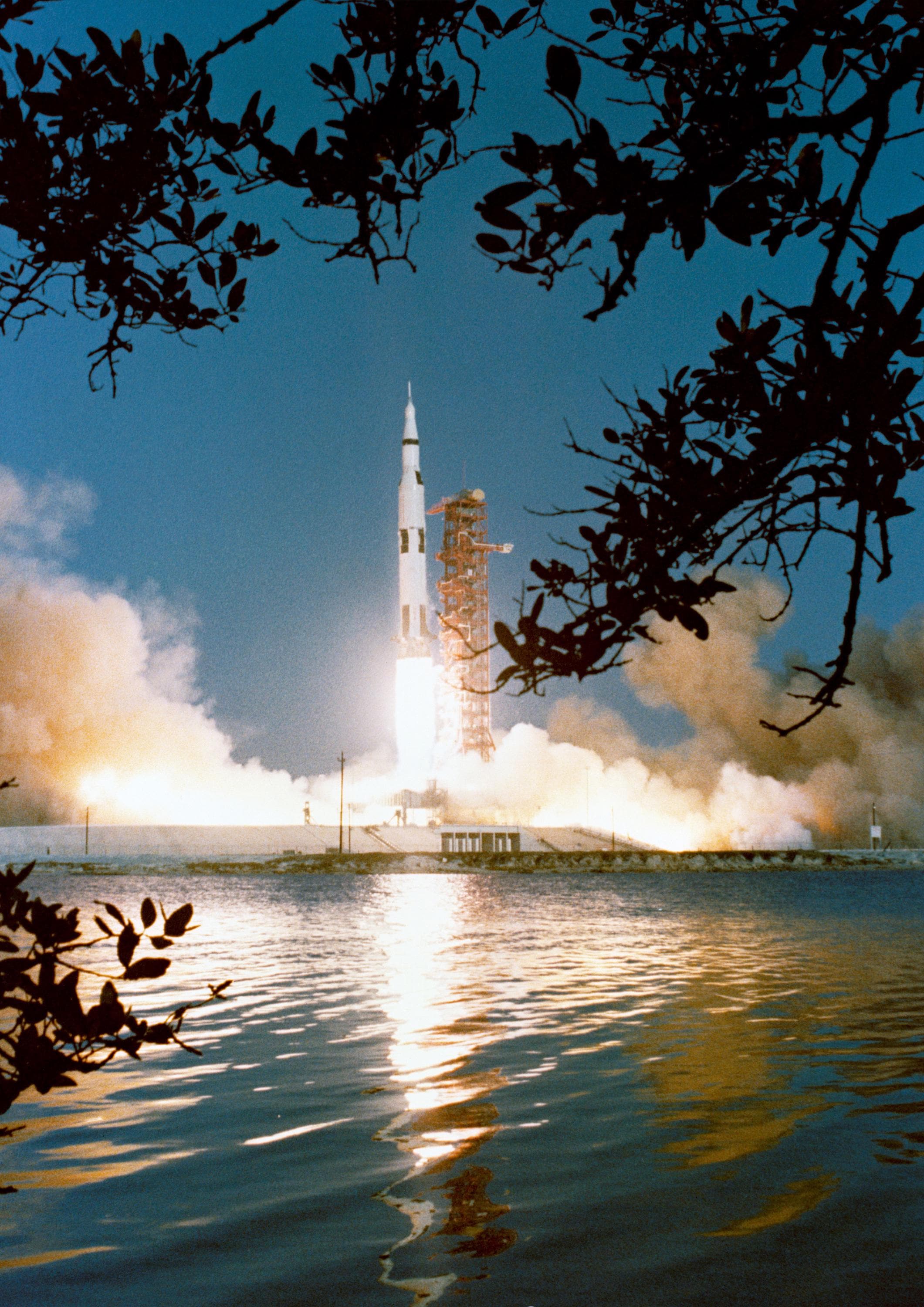 NASA Saturn V Rocket Launch — Vintage Aerospace Art Print TheHistoryPrint