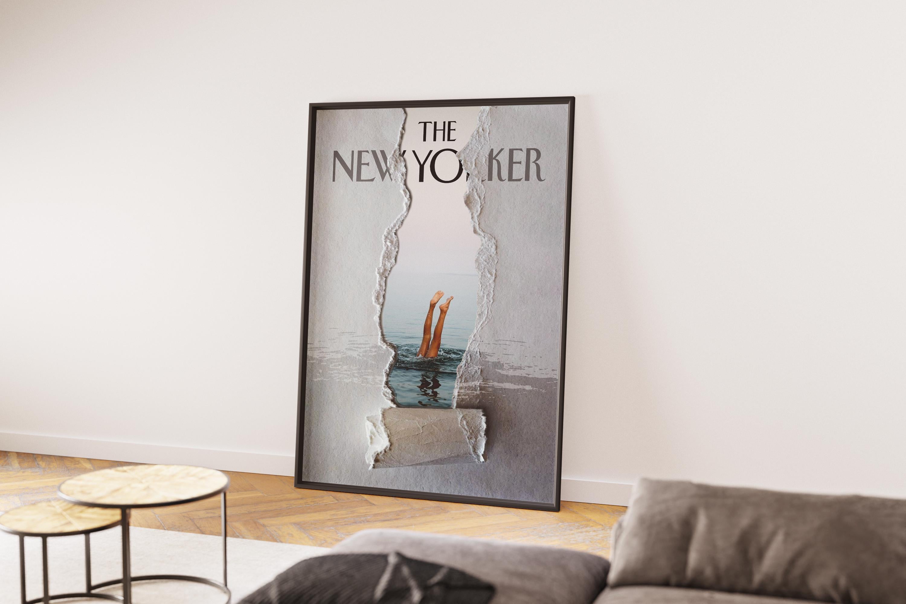 Swimming Stylish Minimalist Magazine Print | Old Money Poster | Vintage New Yorker Poster