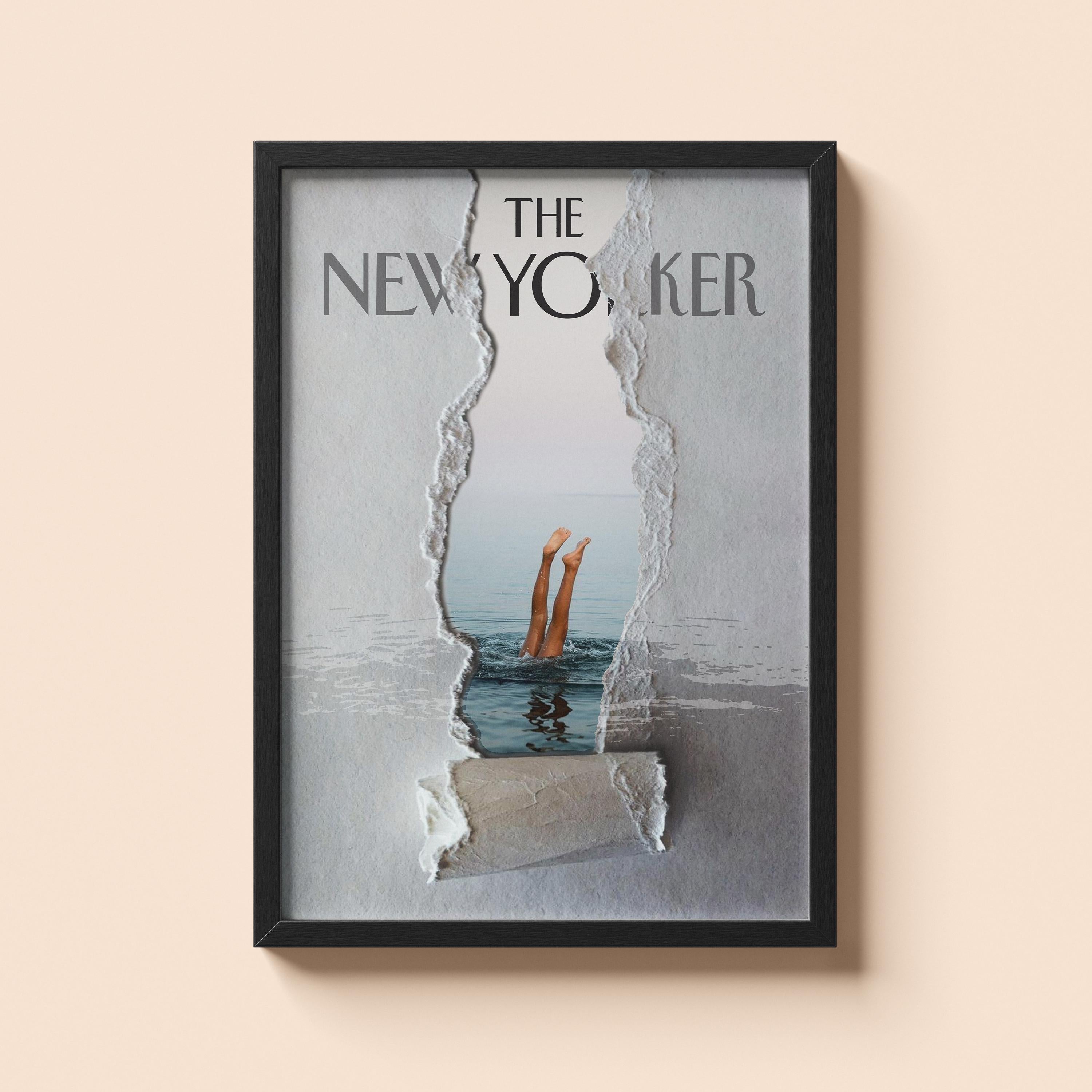 Swimming Stylish Minimalist Magazine Print | Old Money Poster | Vintage New Yorker Poster