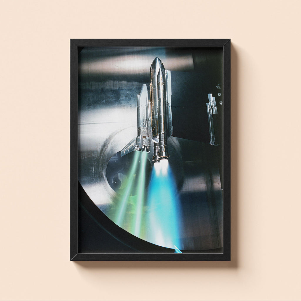 NASA Space Shuttle Wind Tunnel Test — Vintage Aerospace Art Print Poster