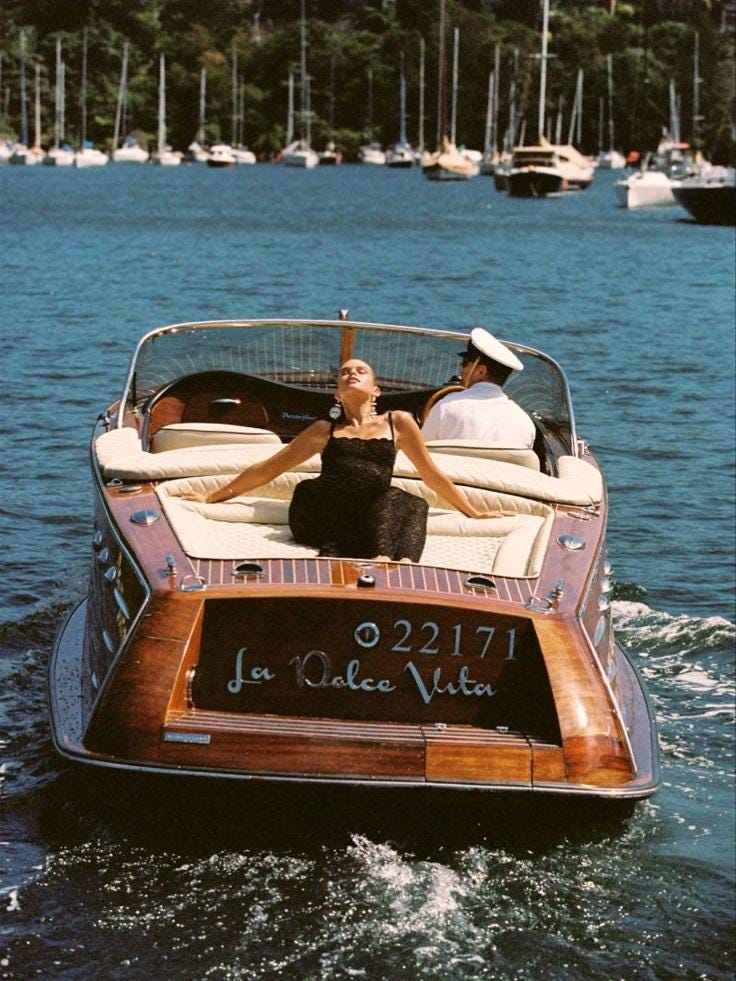 La Dolce Vita Boat Print | Vintage Old Money Poster | Country Club Decor
