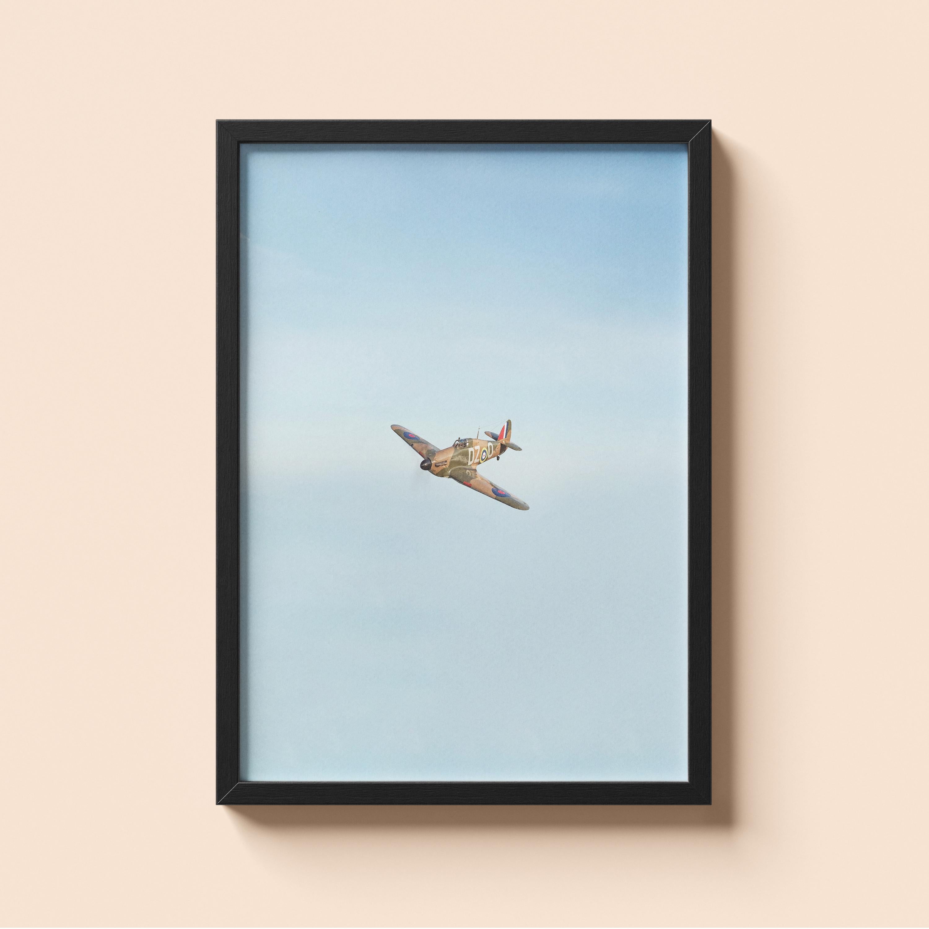 Hawker Hurricane Mk XII — Vintage RAF Aviation Art Print | WW2 Minimalist Poster