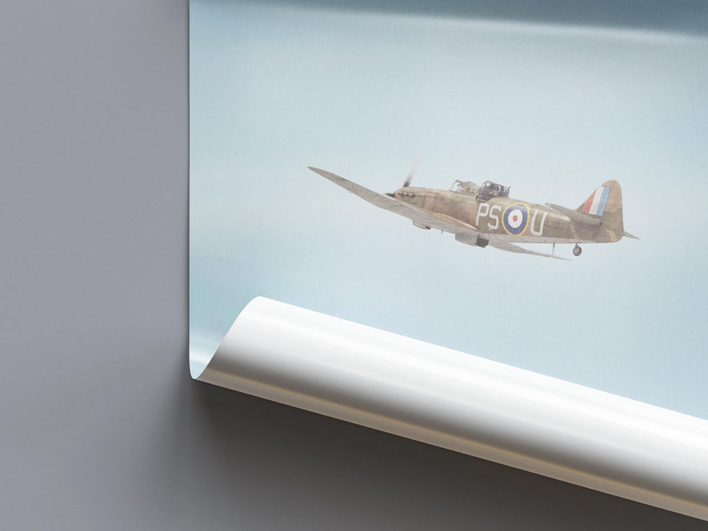 Boulton Paul Defiant Mk I — Vintage RAF Aviation Art Print | WW2 Minimalist Poster