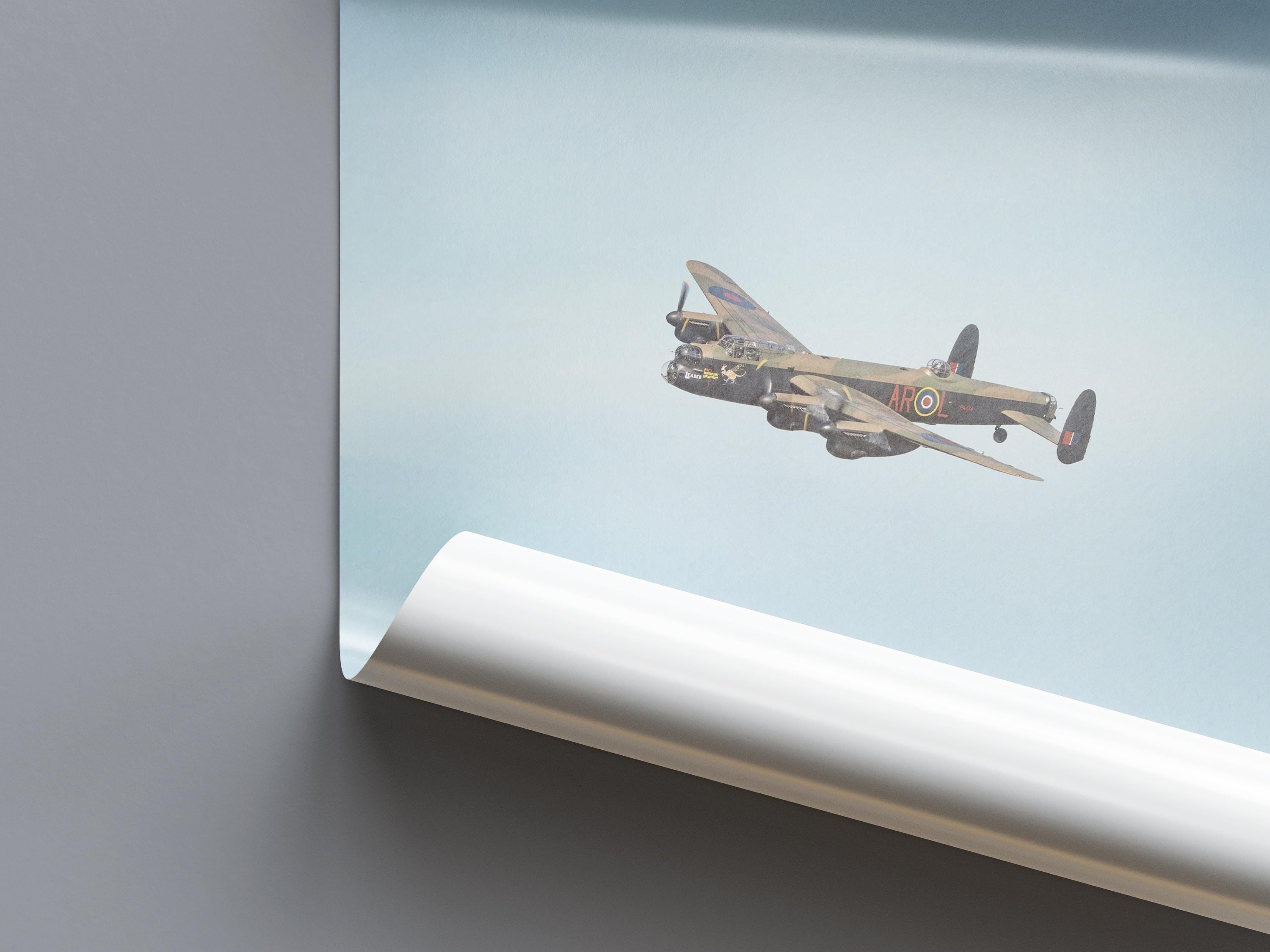 Avro Lancaster — Vintage RAF Aviation Art Print | WW2 Minimalist Poster