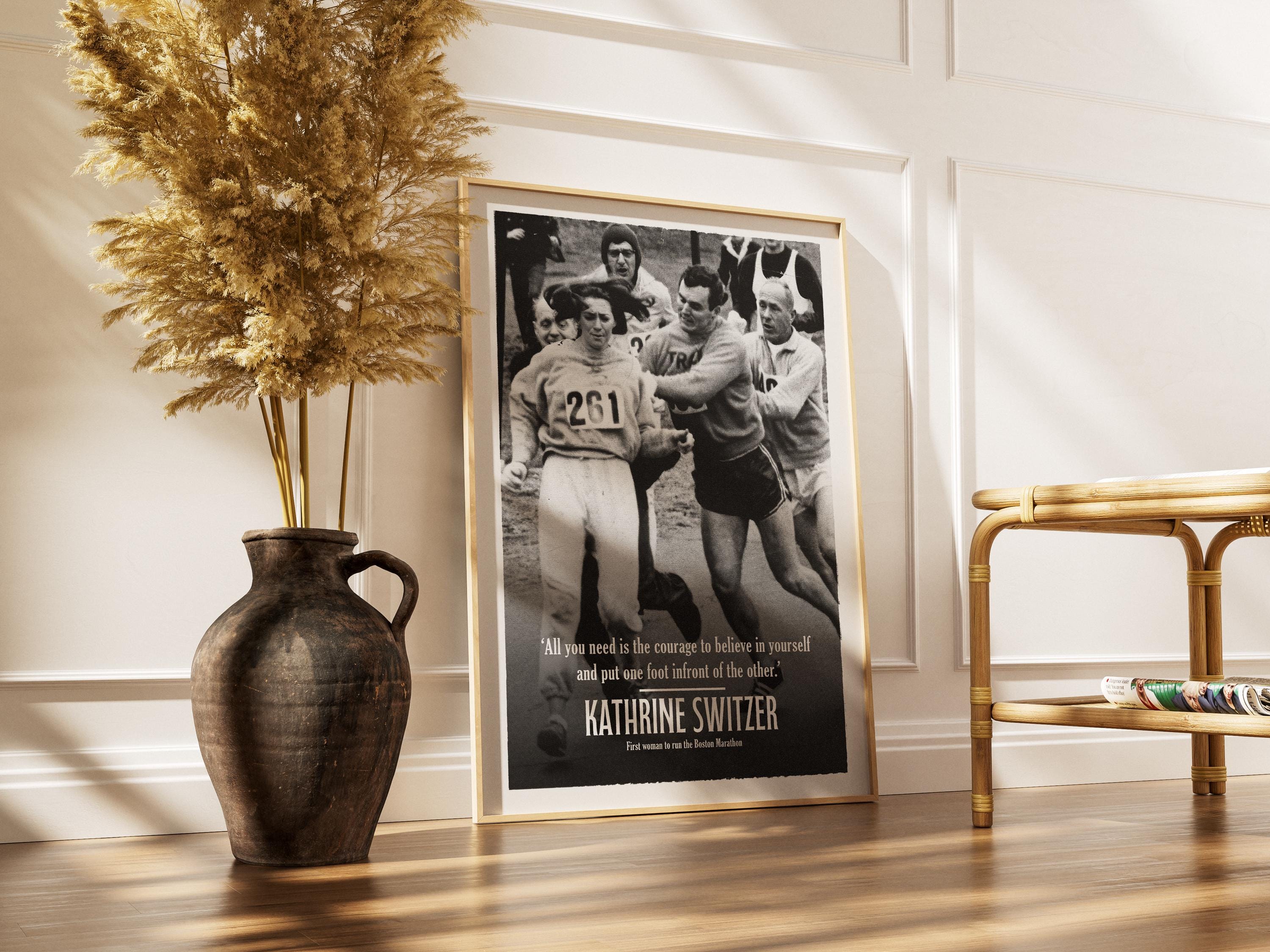 Kathrine Switzer Boston Marathon 1967 Print — Women's Running History Poster, Feminist Wall Art, Inspirational Gift for Runners
