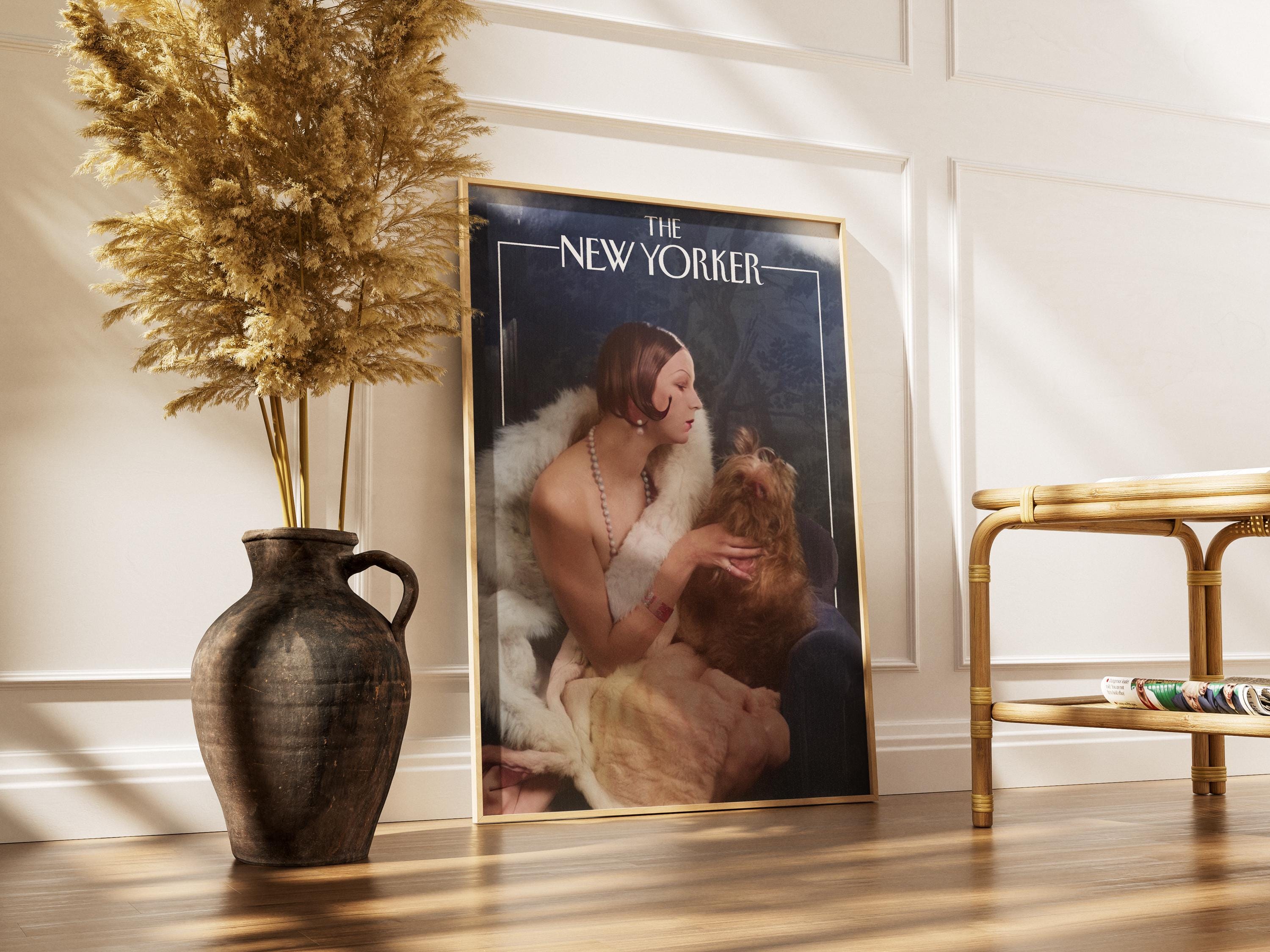 Lady with her Pup Print | Old Money Poster | Vintage New Yorker Poster