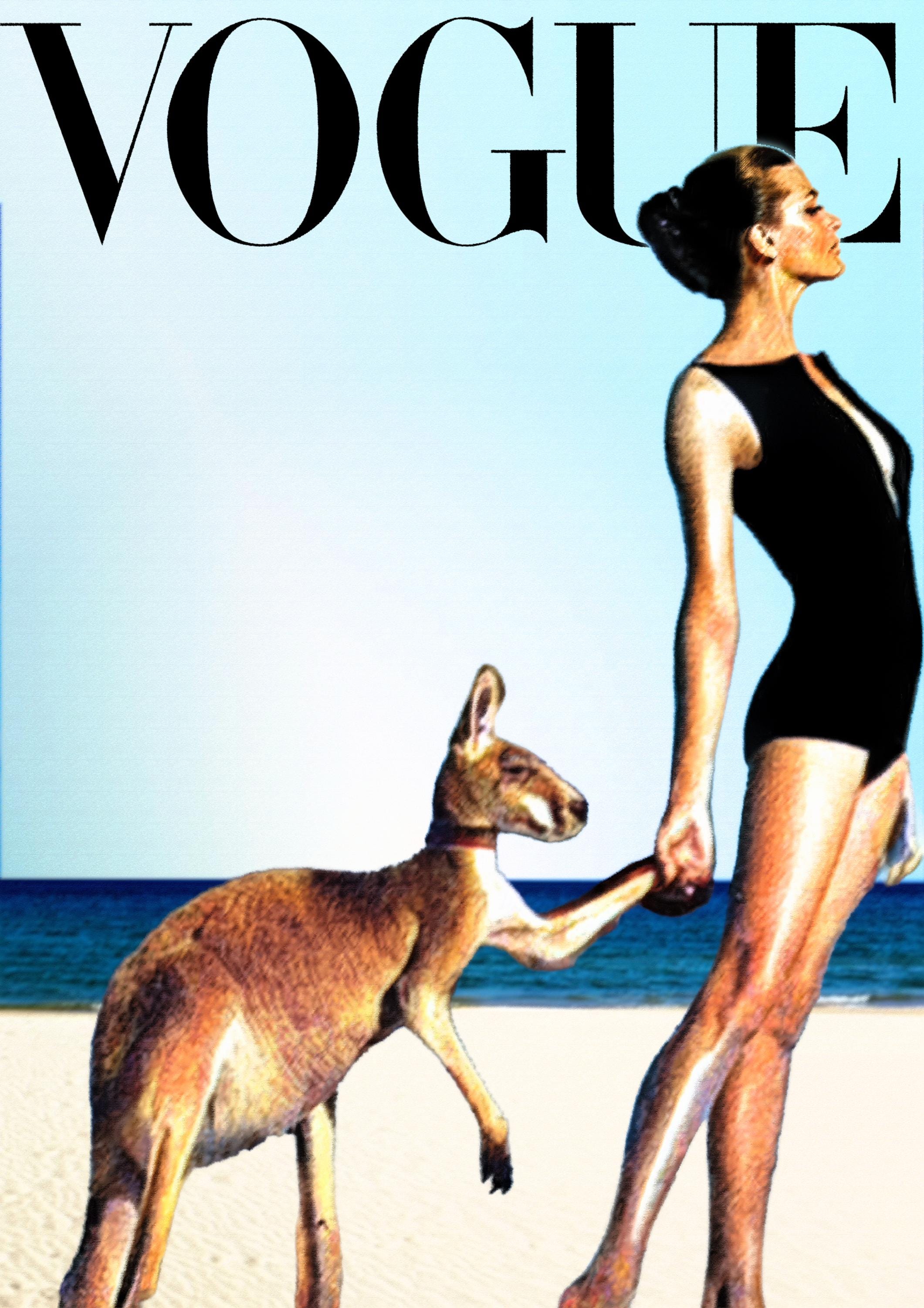 The Girl and the Kangaroo Print | Old Money Poster | Vintage Vogue Poster