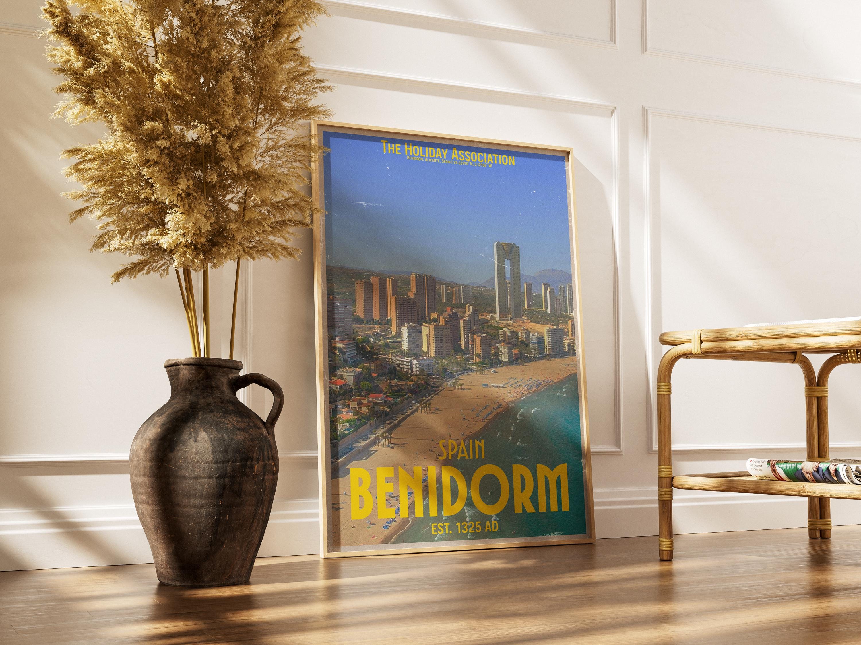 Benidorm Holiday Poster | Travel Wall Art | Vintage Holiday Print | Summer Vacation Poster | Retro Spanish Poster