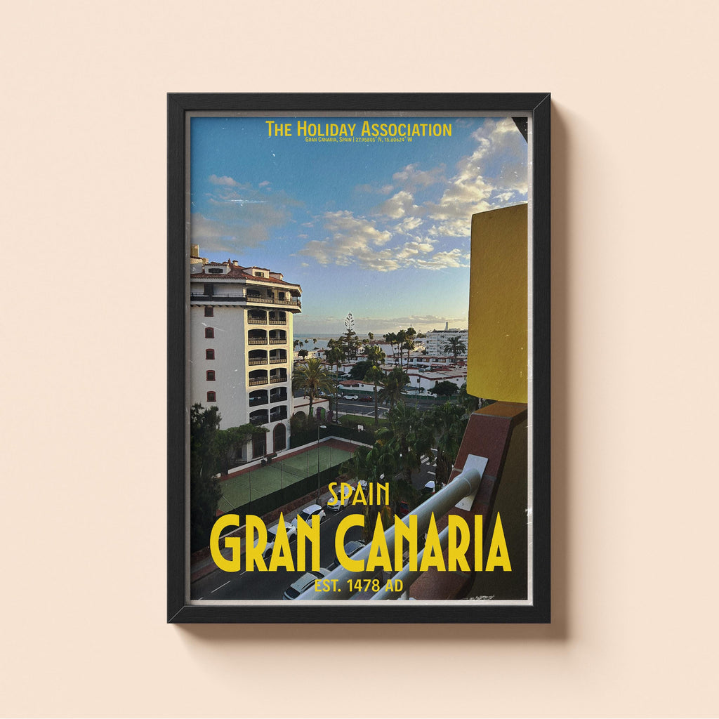 Gran Canaria Holiday Poster | Travel Wall Art | Vintage Holiday Print | Summer Vacation Poster | Retro Spanish Poster