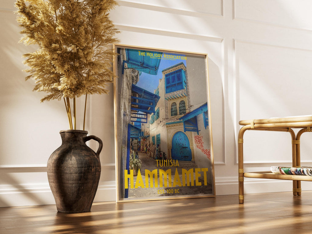 Hammamet Holiday Poster | Travel Wall Art | Vintage Holiday Print | Summer Vacation Poster | Retro Tunisian Poster