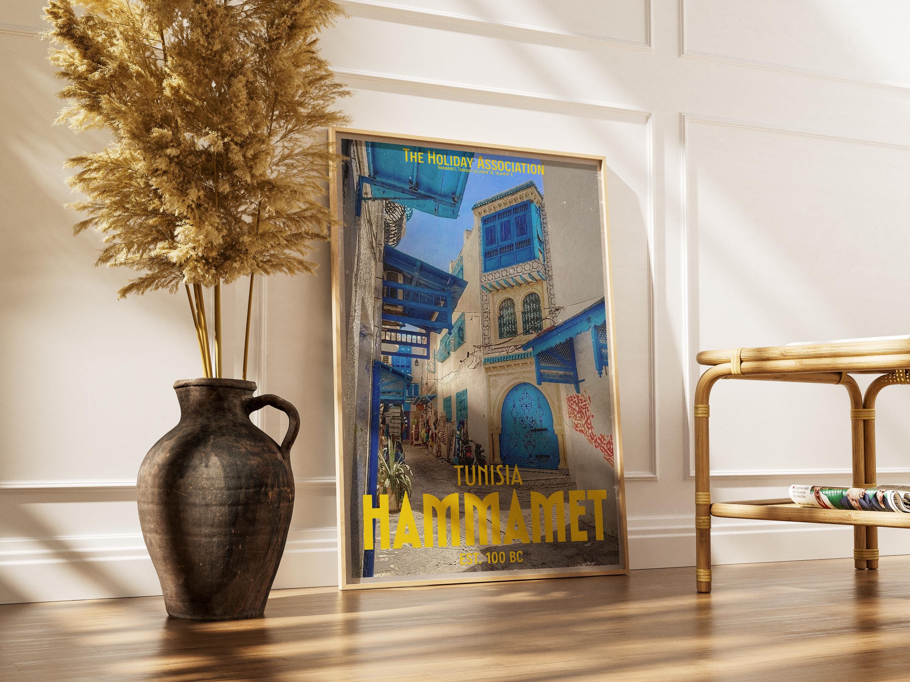 Hammamet Holiday Poster | Travel Wall Art | Vintage Holiday Print | Summer Vacation Poster | Retro Tunisian Poster