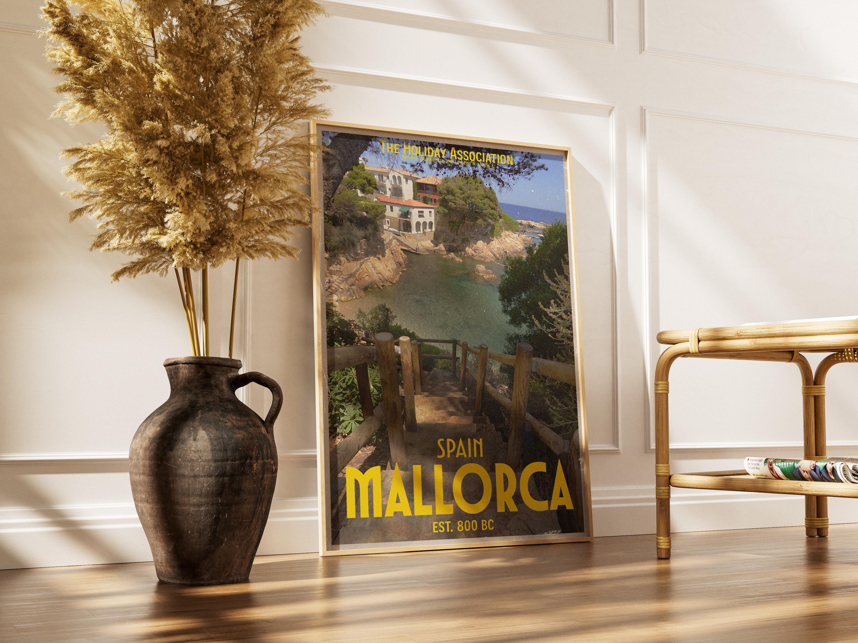 Mallorca Holiday Poster | Travel Wall Art | Vintage Holiday Print | Summer Vacation Poster | Retro Spanish Poster