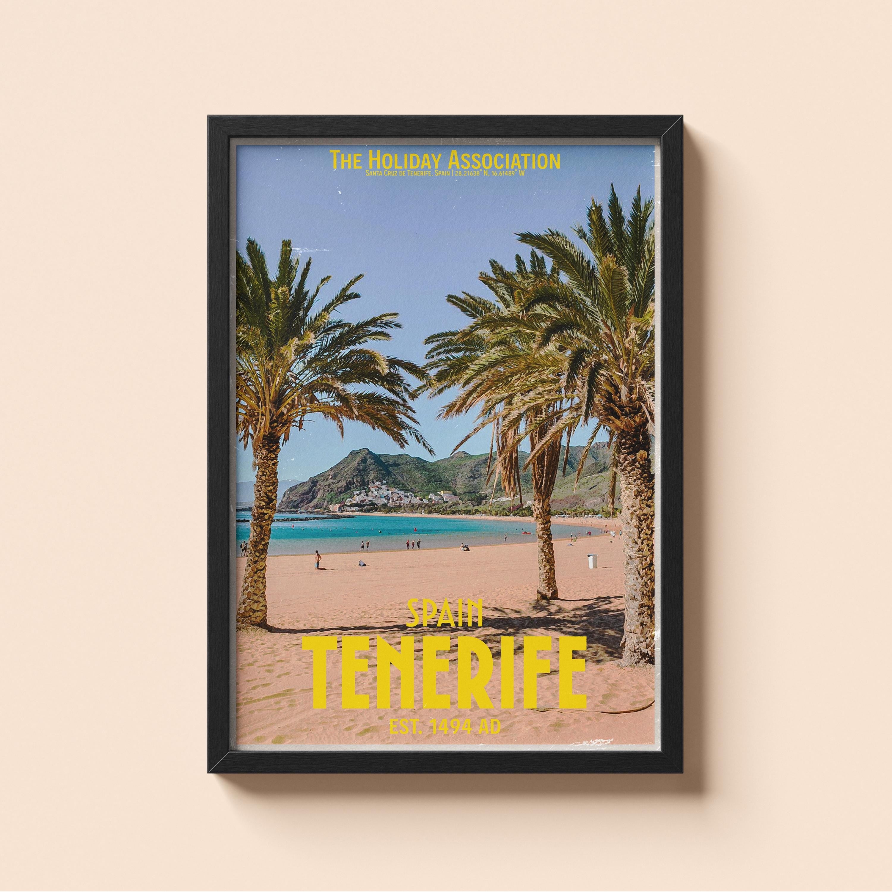 Tenerife Holiday Poster | Travel Wall Art | Vintage Holiday Print | Summer Vacation Poster | Retro Spanish Poster