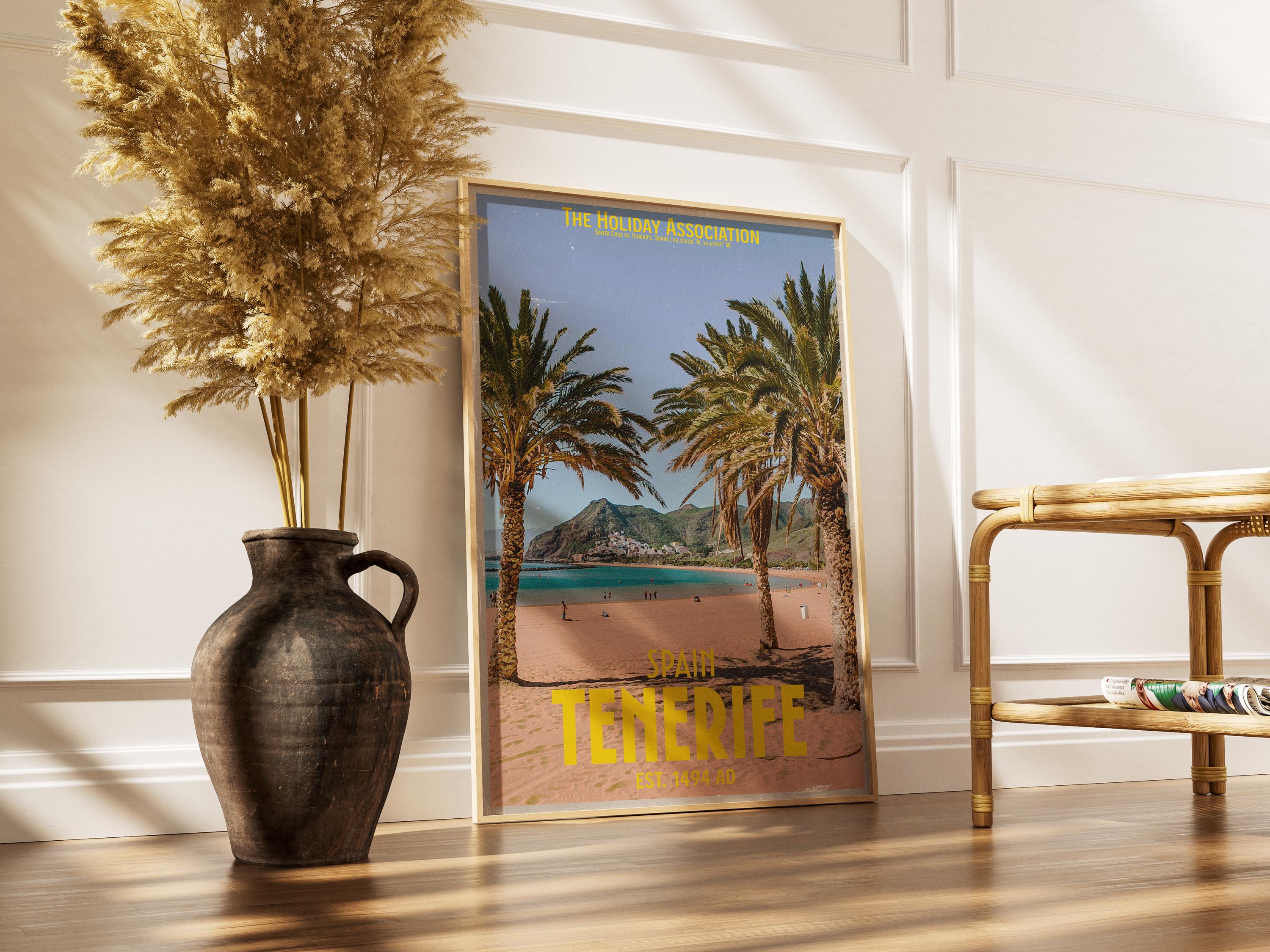 Tenerife Holiday Poster | Travel Wall Art | Vintage Holiday Print | Summer Vacation Poster | Retro Spanish Poster