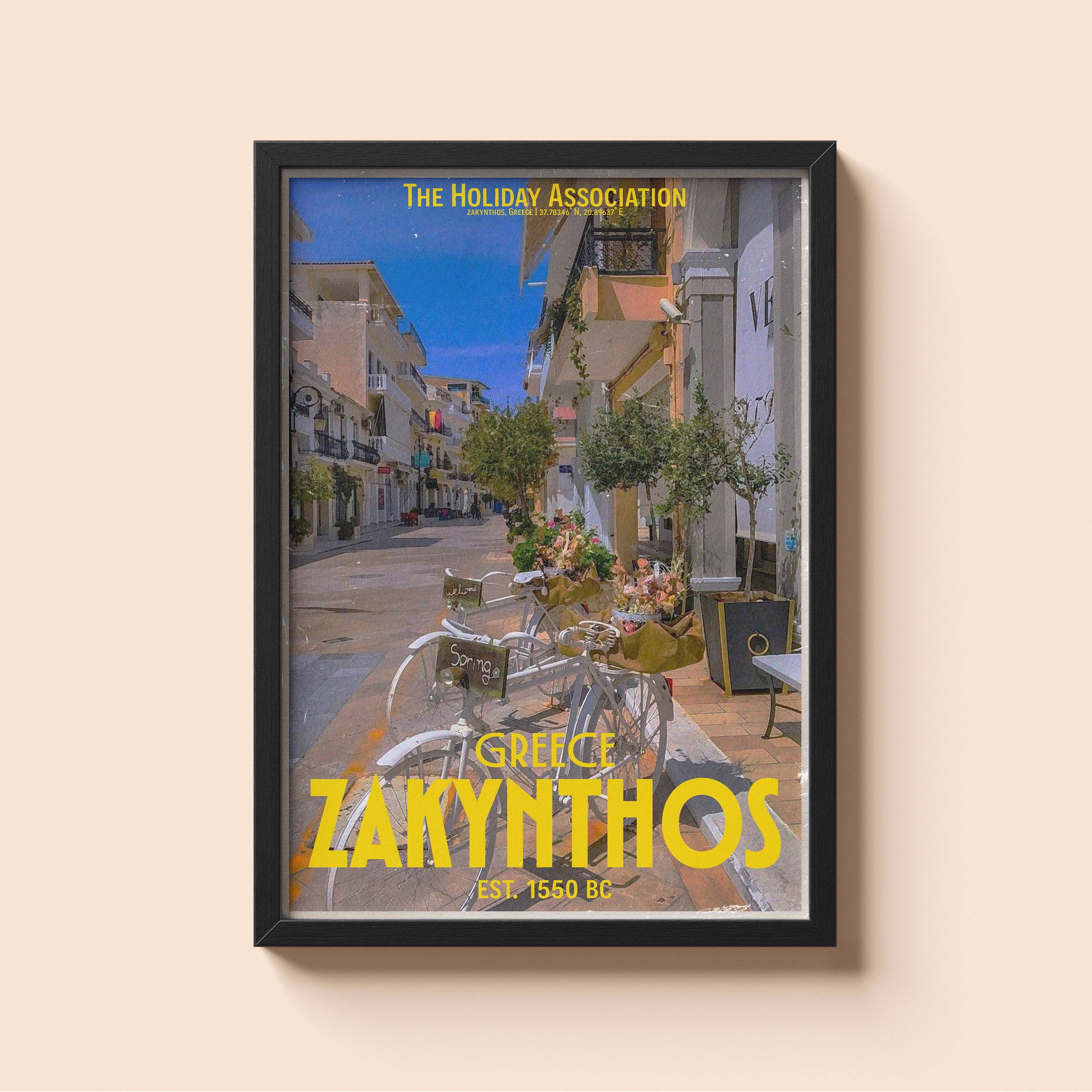 Zante Holiday Poster | Travel Wall Art | Vintage Holiday Print | Summer Vacation Poster | Retro Greek Poster