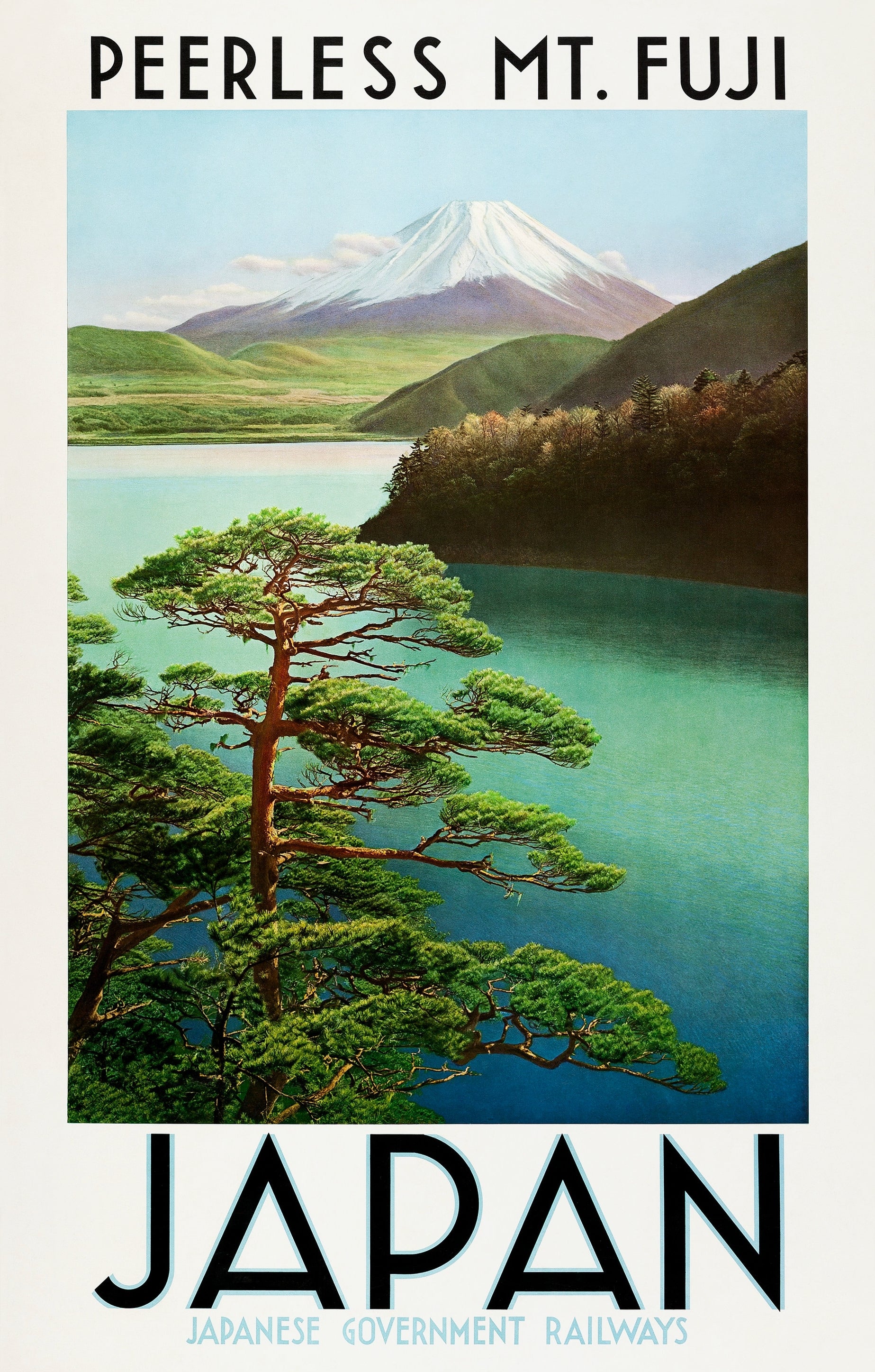 "Peerless Mt. Fuji – Japan" Japanese Government Railways - Classic Vintage Travel Poster TheHistoryPrint