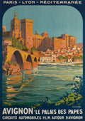 "Avignon – Le Palais des Papes" by Roger Broders, PLM Railway (1929) - Classic Vintage Travel Poster TheHistoryPrint