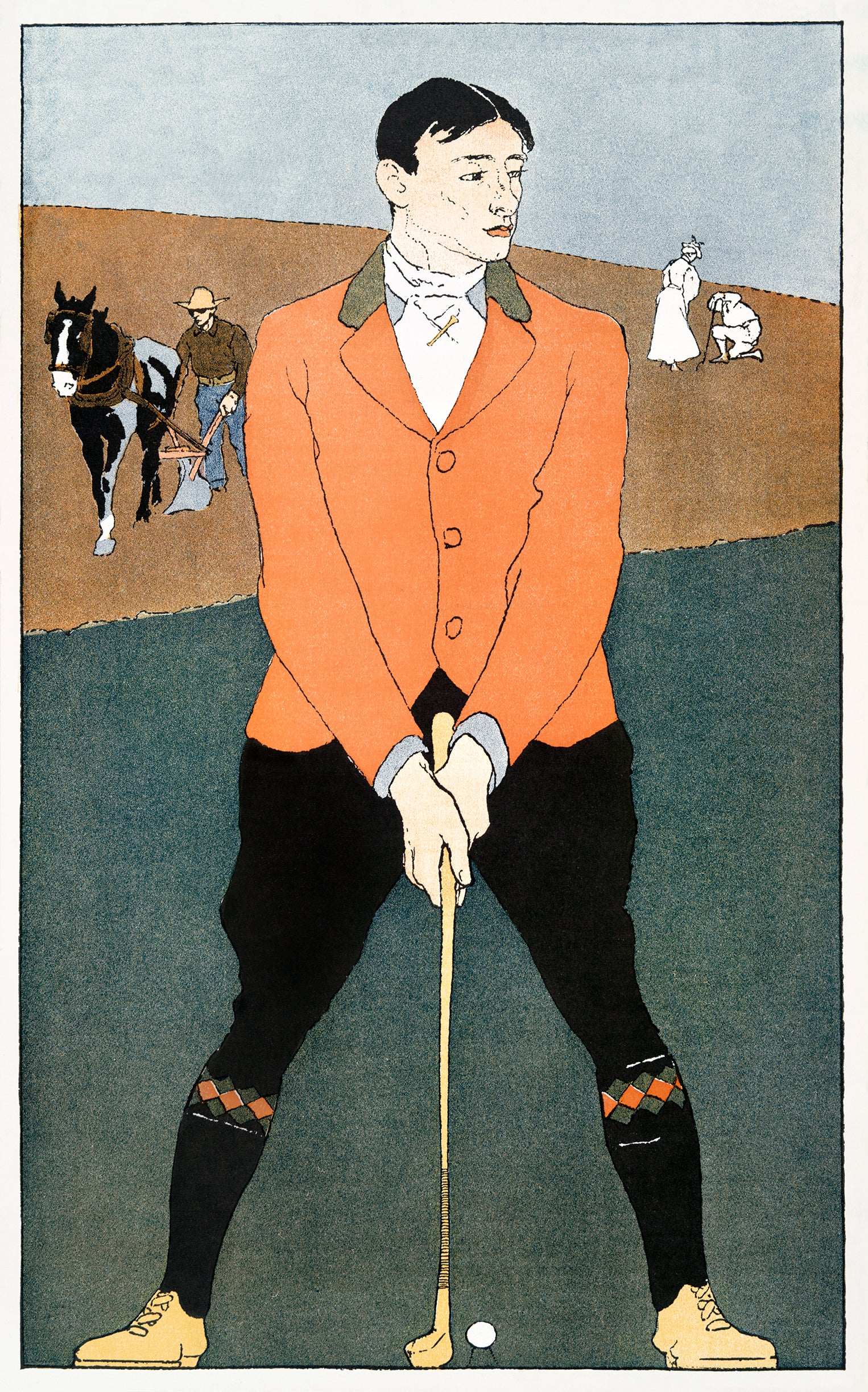 Vintage Golfer Illustration (c.1900s) - Classic Edwardian Sport Poster TheHistoryPrint