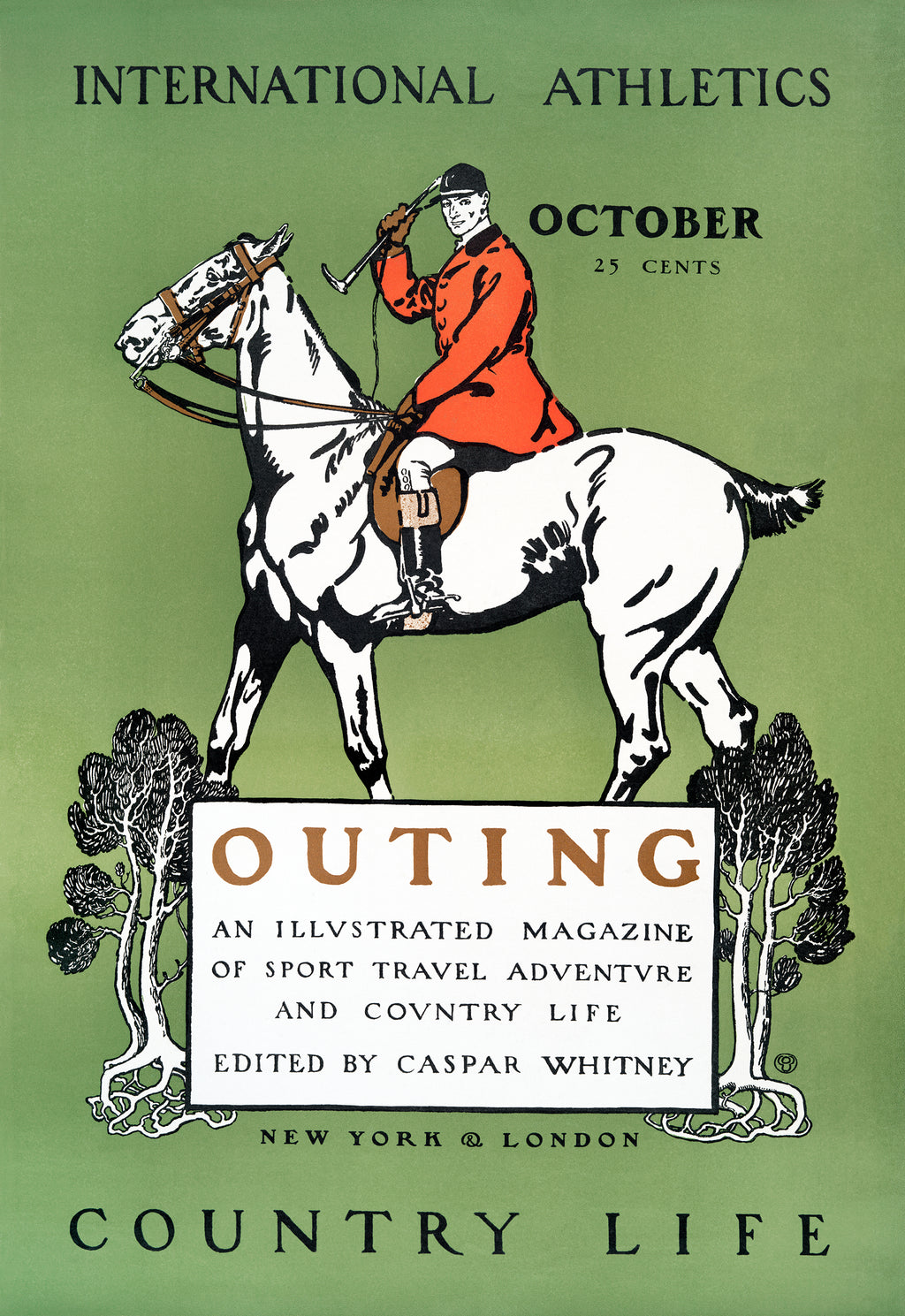 "Outing – International Athletics" Magazine Cover (c.1900s) - Classic Vintage Poster TheHistoryPrint