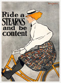 "Ride a Stearns and Be Content" by Edward Penfield (c.1896) - Classic Vintage Bicycle Poster TheHistoryPrint