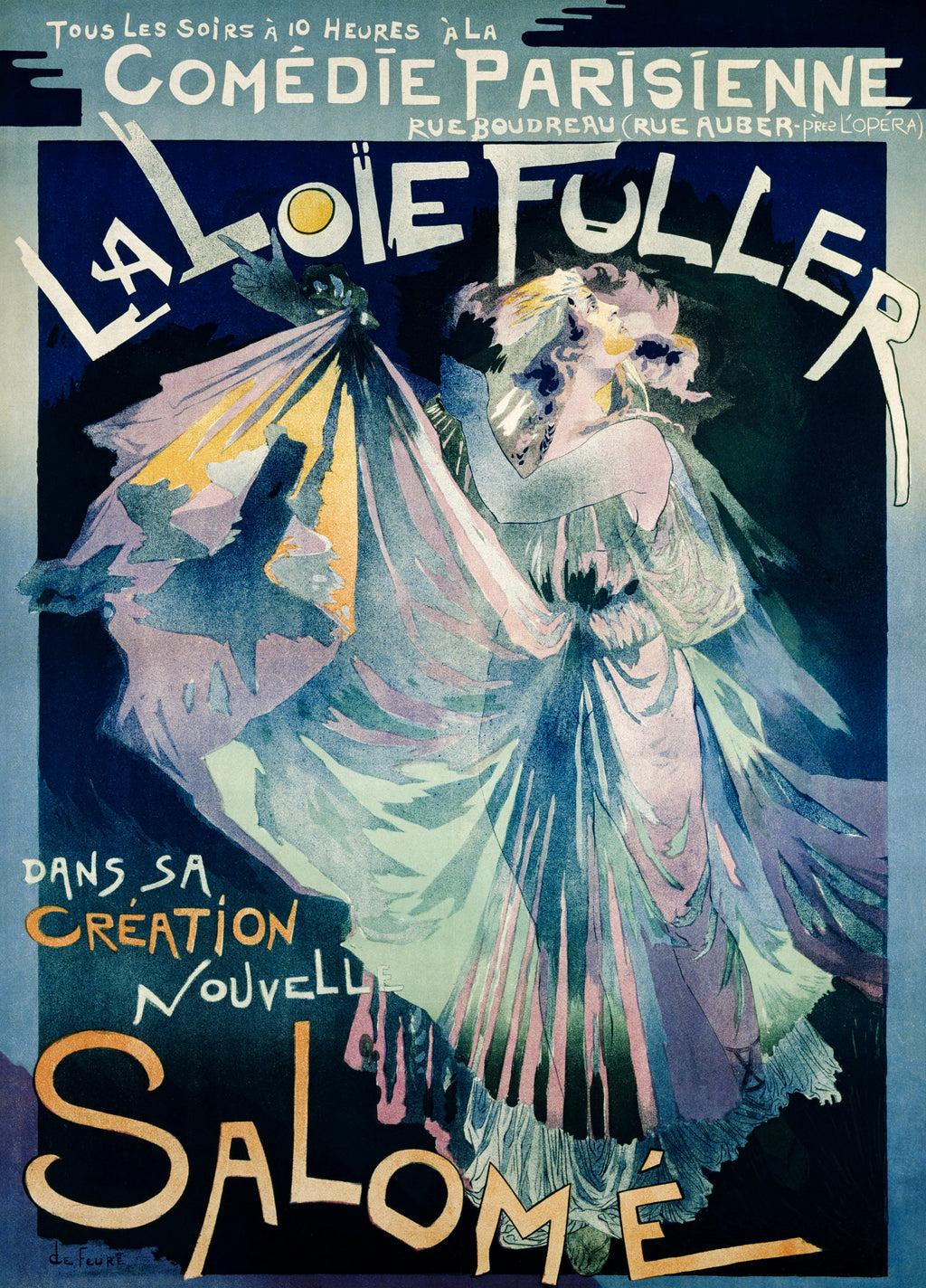 "La Loïe Fuller – Salomé" Comédie Parisienne by de Feure - Classic Art Nouveau Poster TheHistoryPrint