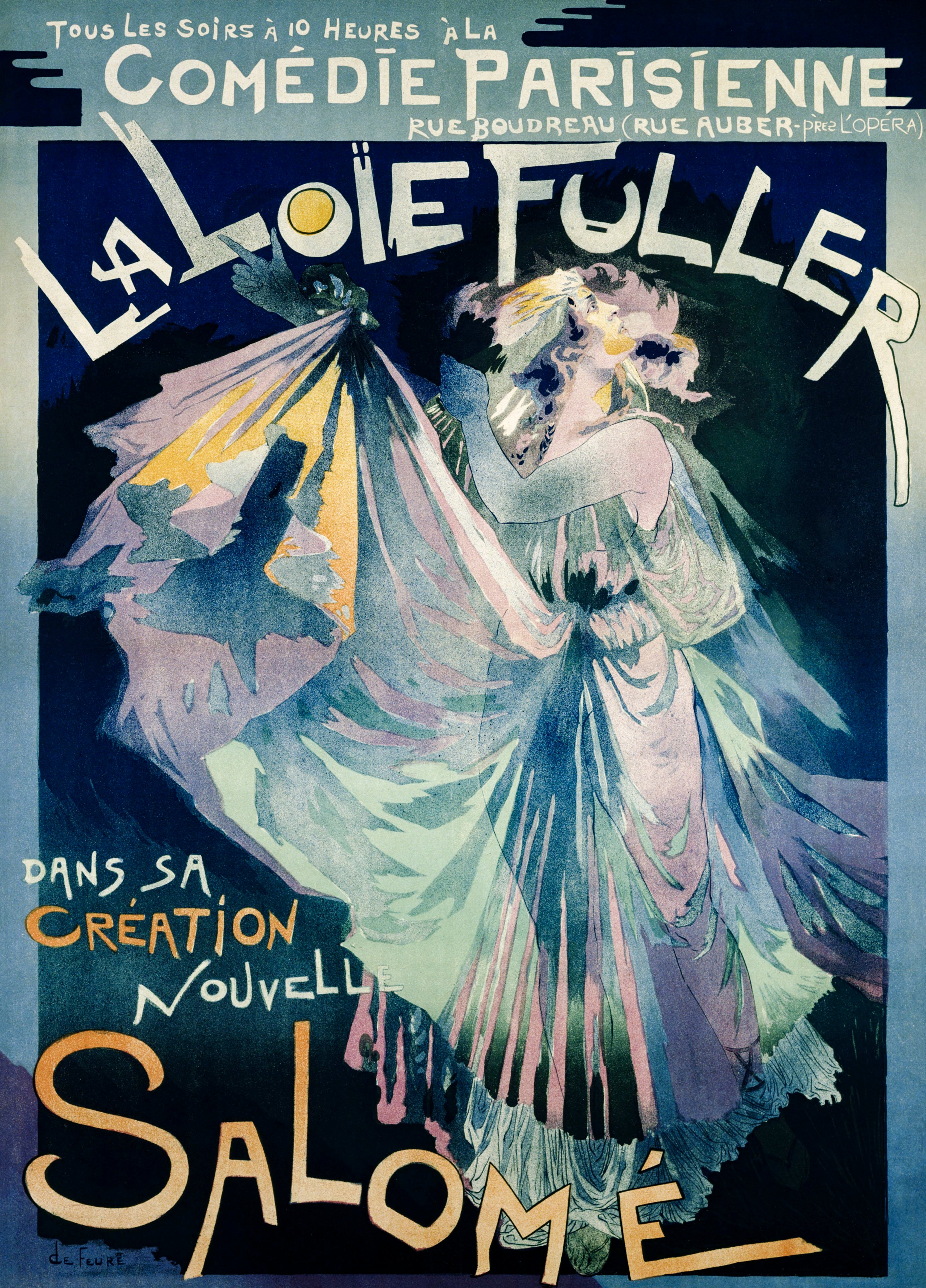 "La Loïe Fuller – Salomé" Comédie Parisienne by de Feure - Classic Art Nouveau Poster TheHistoryPrint