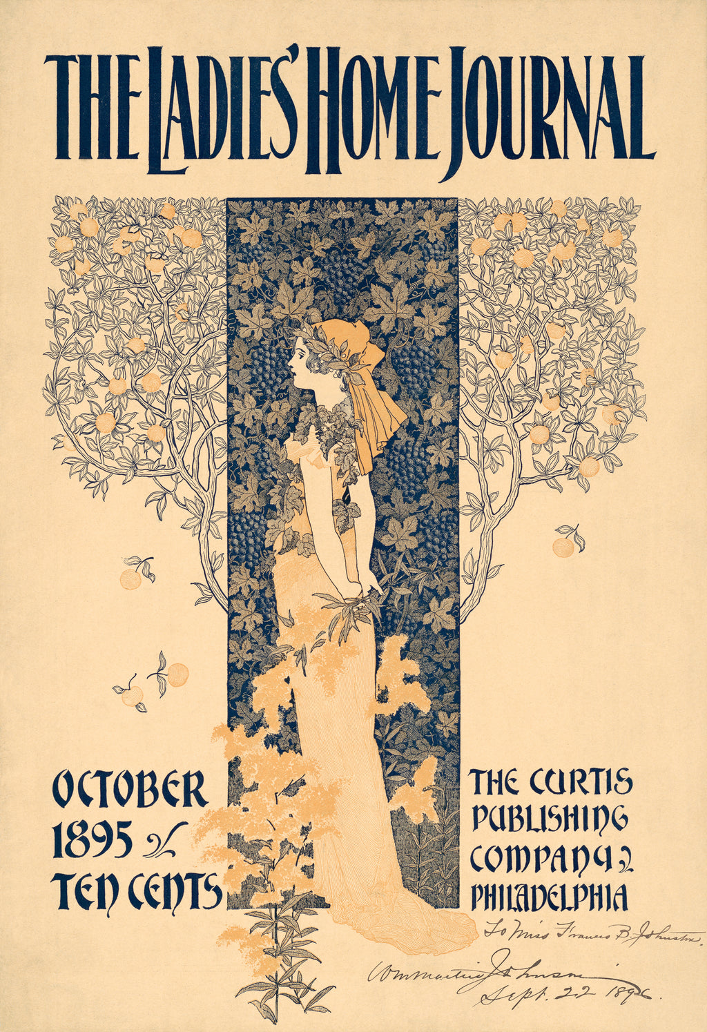 "The Ladies' Home Journal" October 1895, Curtis Publishing Co. - Classic Vintage Magazine Cover TheHistoryPrint