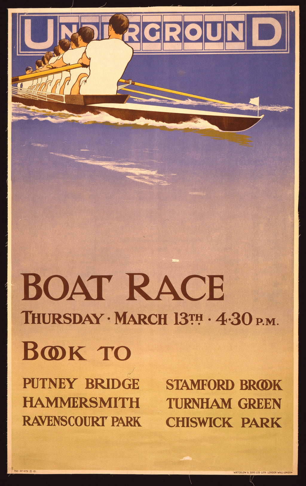 "Underground Boat Race" - Classic Railway Posters TheHistoryPrint