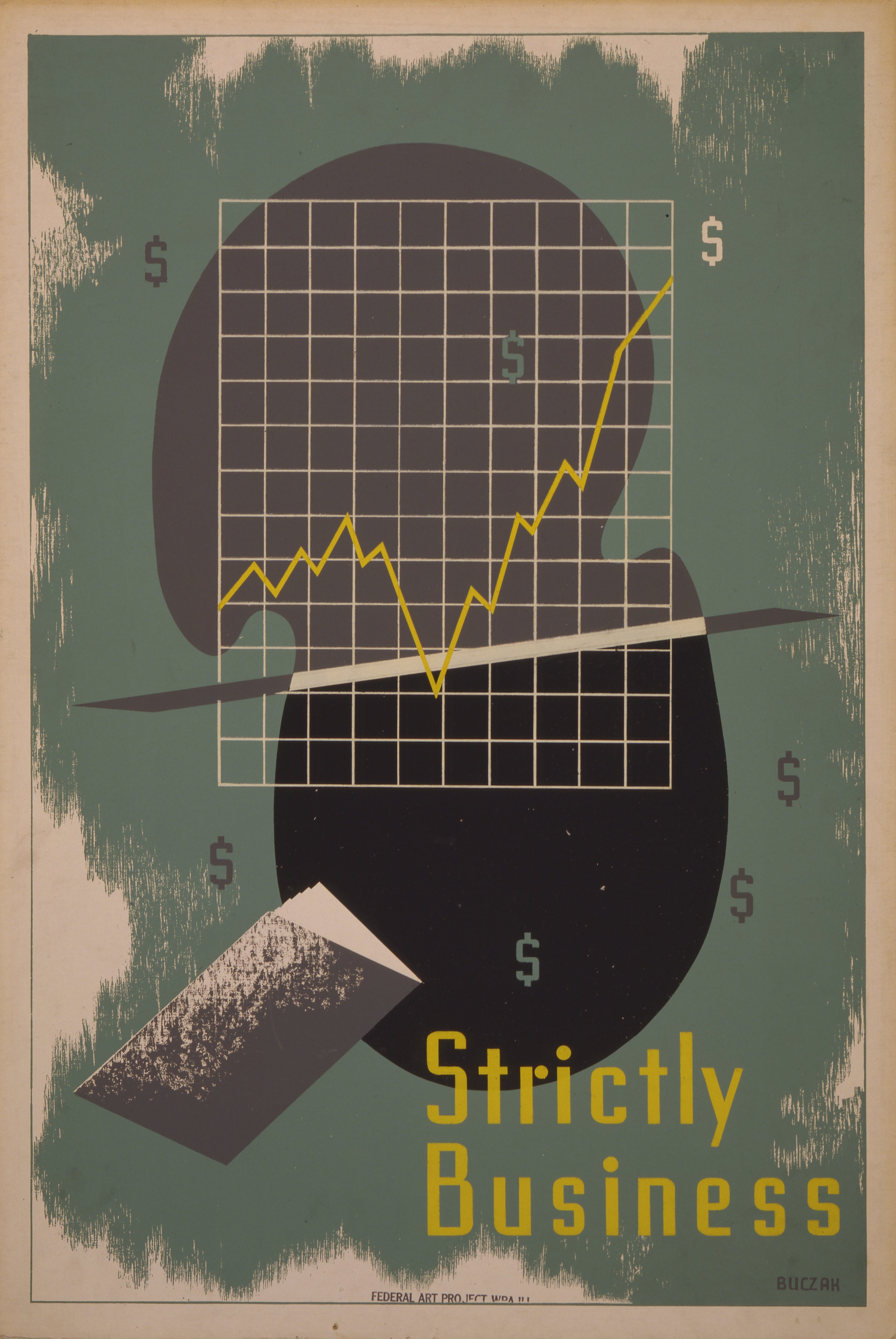 "Strictly Business" – WPA Federal Art Project (c.1938) by Buczak - Classic Vintage Poster TheHistoryPrint
