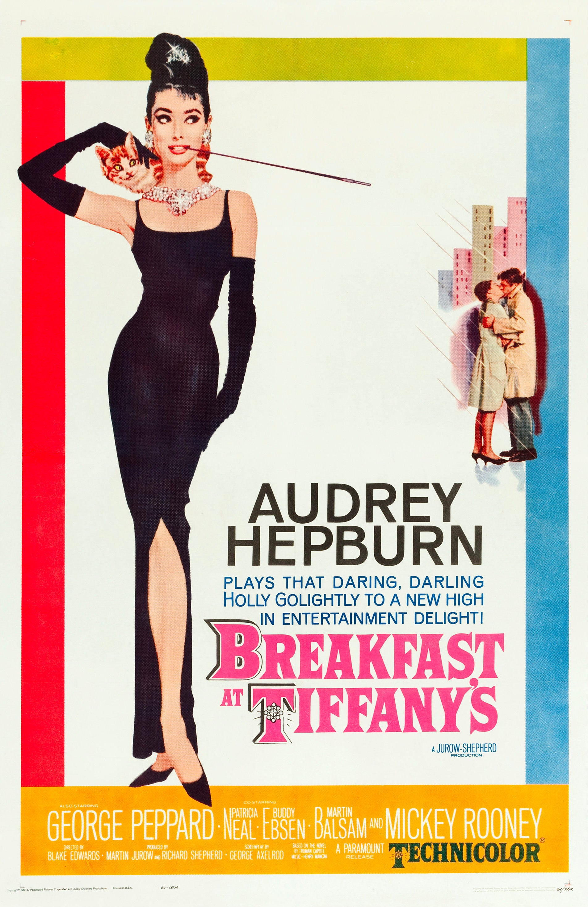 "Breakfast at Tiffany's" (1961) Audrey Hepburn - Classic Movie Poster TheHistoryPrint