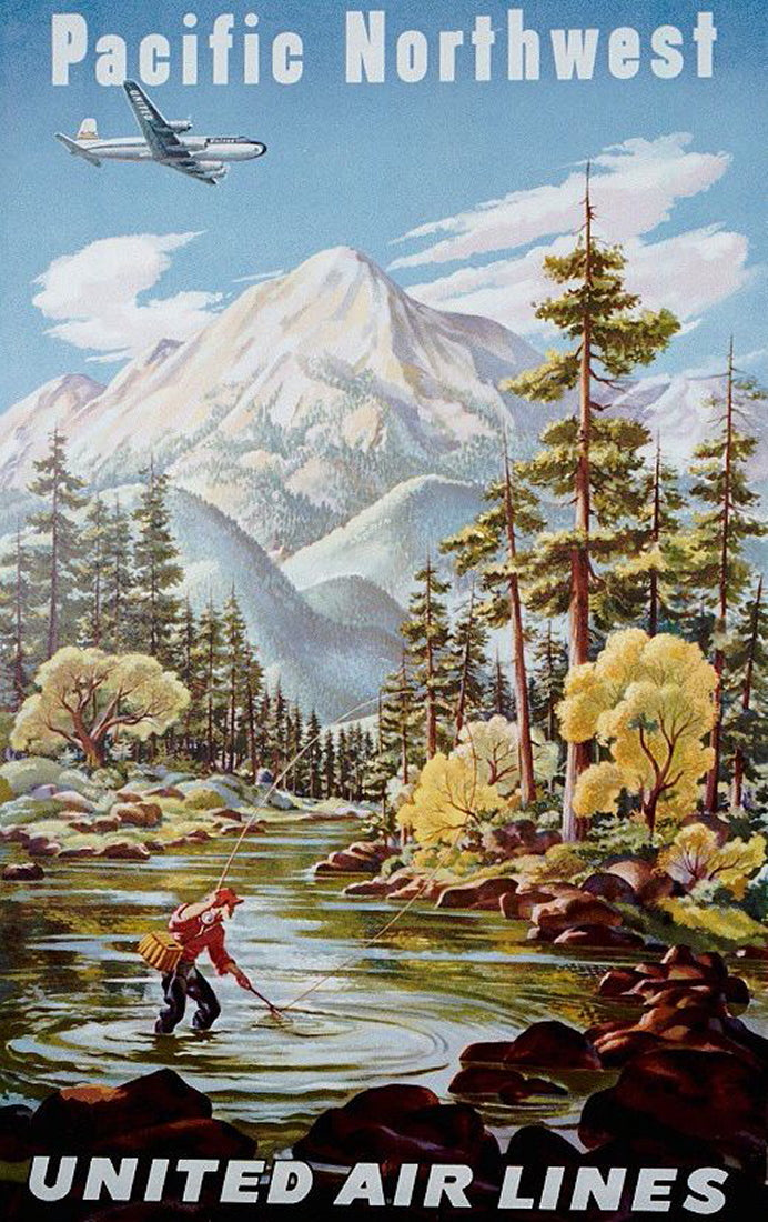 "Pacific North United Airlines" - Classic Airline Posters TheHistoryPrint
