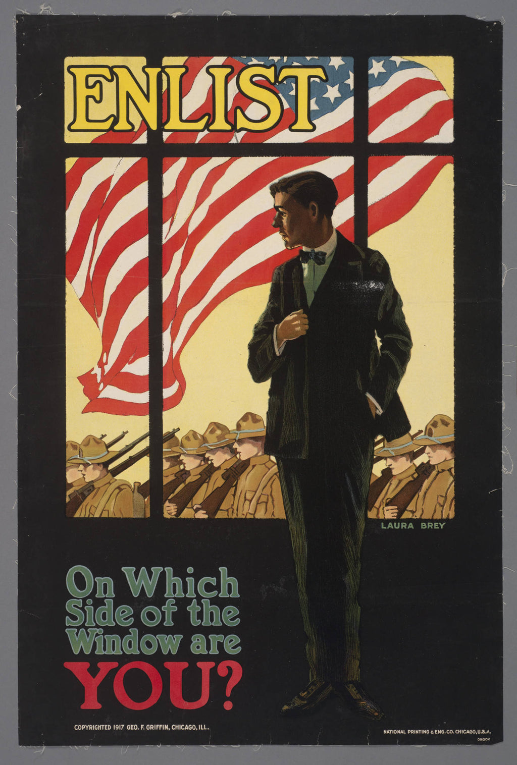 "On Which Side of the Window Are You?" - WW1 Propaganda Poster TheHistoryPrint