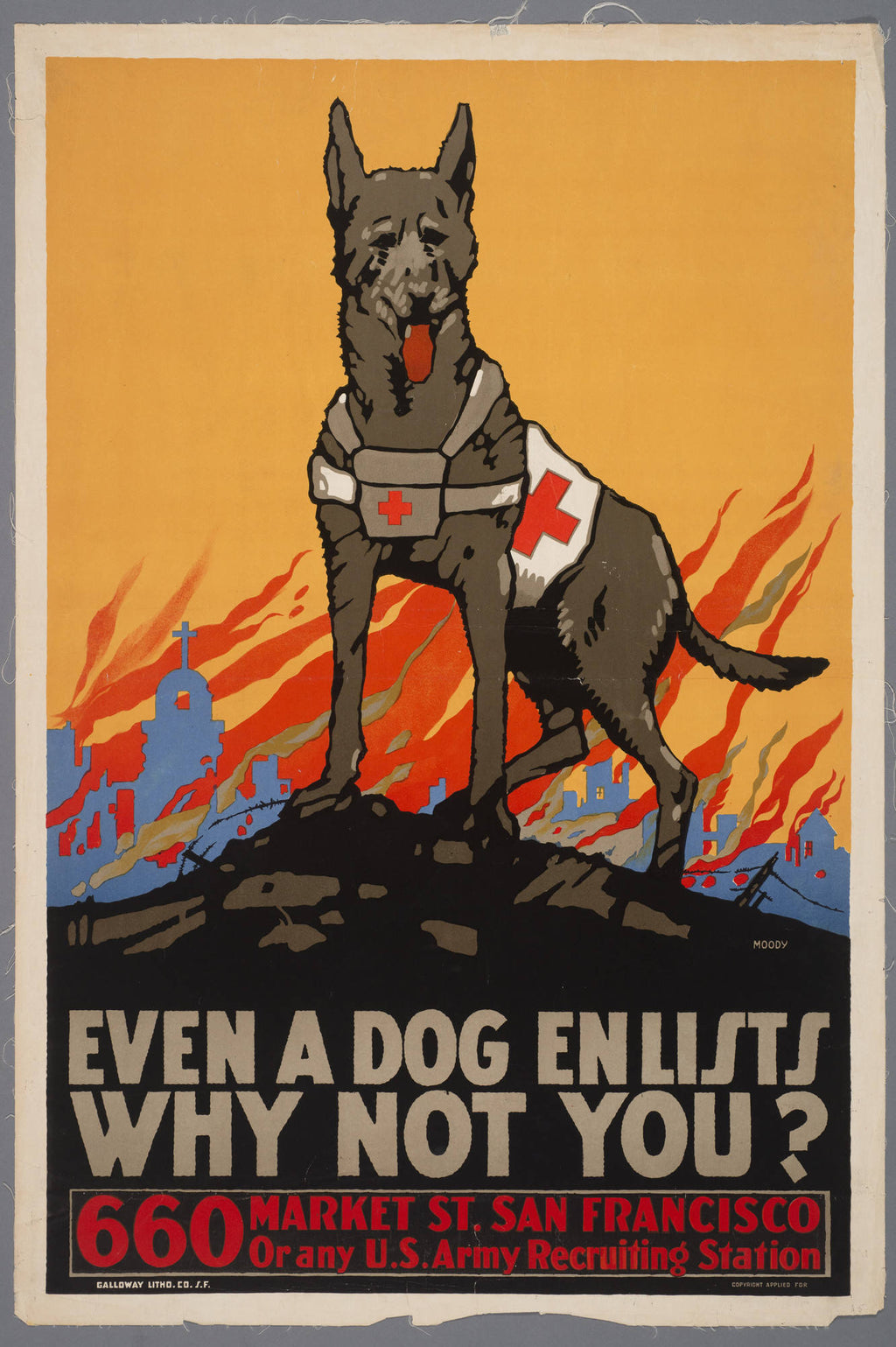 "Even a Dog Enlists — Why Not You?" - WW1 Recruitment Propaganda Poster TheHistoryPrint