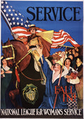 "National League for Women's Service" - WW1 American Women's War Service Poster TheHistoryPrint