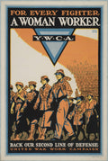 "For Every Fighter A Woman Worker" - WW1 YWCA War Work Campaign Poster TheHistoryPrint
