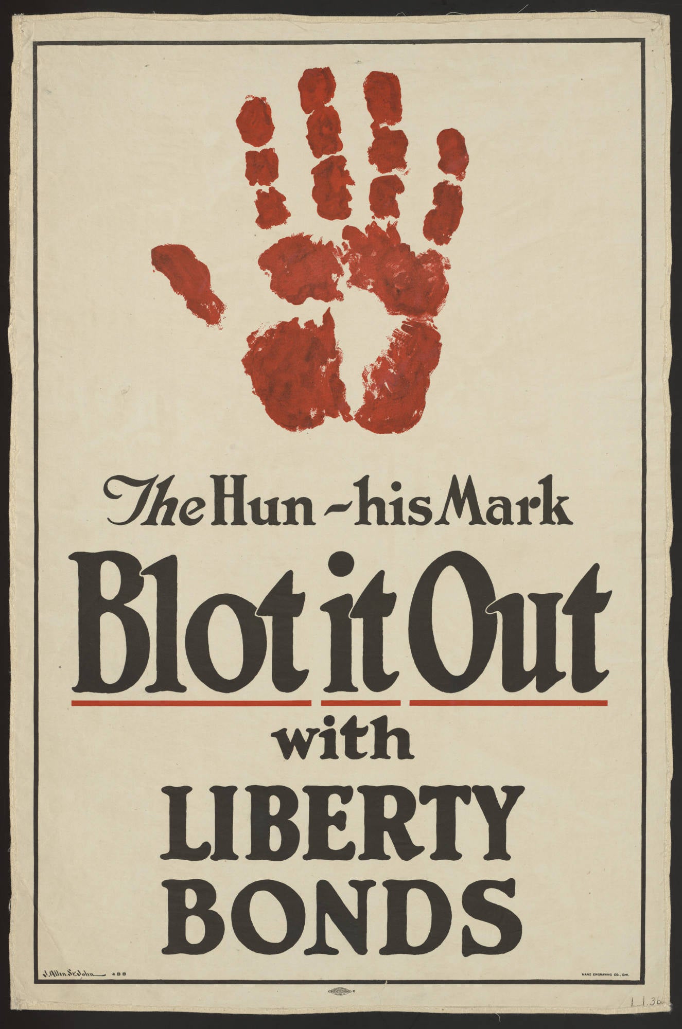 "Blot It Out with Liberty Bonds" - WW1 American Liberty Bond Propaganda Poster TheHistoryPrint
