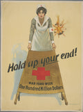 "Hold Up Your End!" Red Cross War Fund Week (WWI) - Classic War Poster TheHistoryPrint