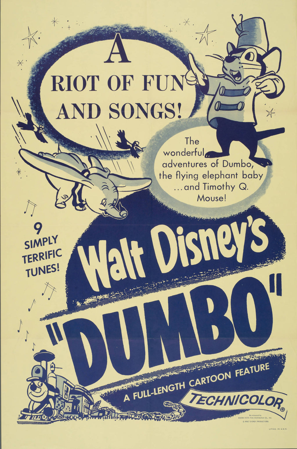 "Dumbo" Walt Disney - Classic Movie Poster TheHistoryPrint