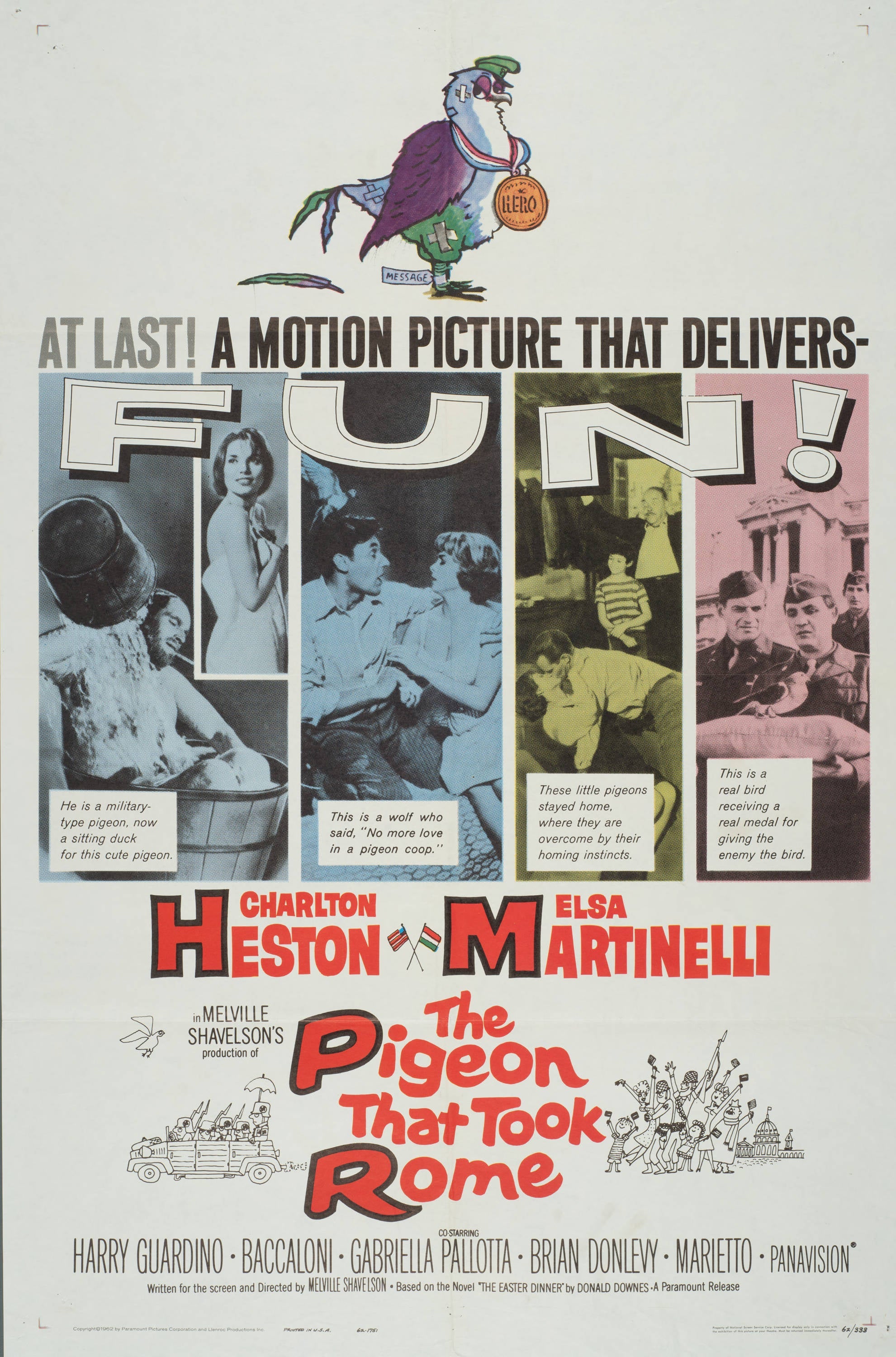 "The Pigeon that Took Rome" - Classic Movie Poster TheHistoryPrint