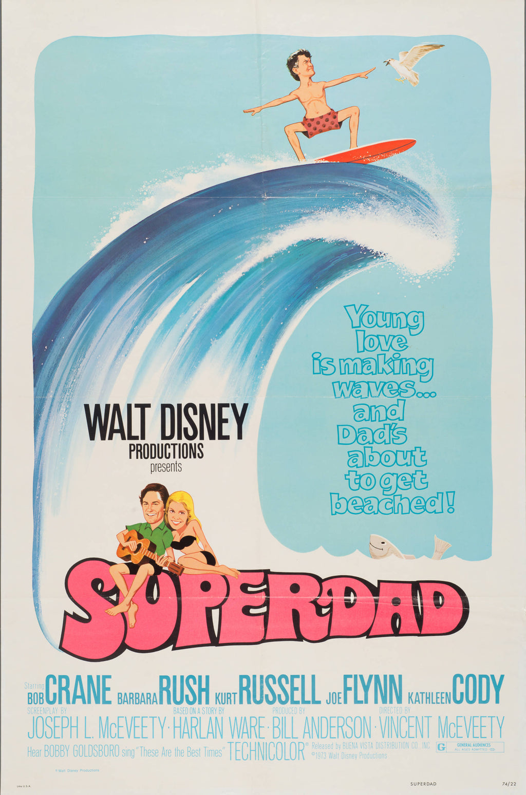 "Superdad" (1973) Walt Disney - Classic Movie Poster TheHistoryPrint